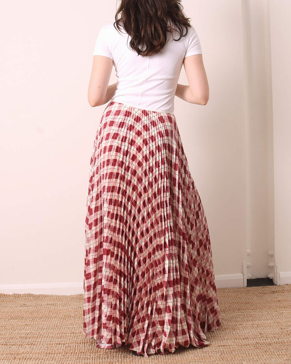Kate' Twill Argyle Pleated Skirt alternate view