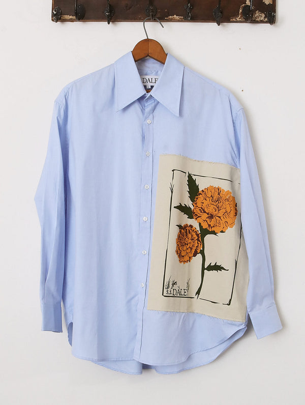 'Marigold' Long Sleeve Shirt - Blue - Archival Sale
