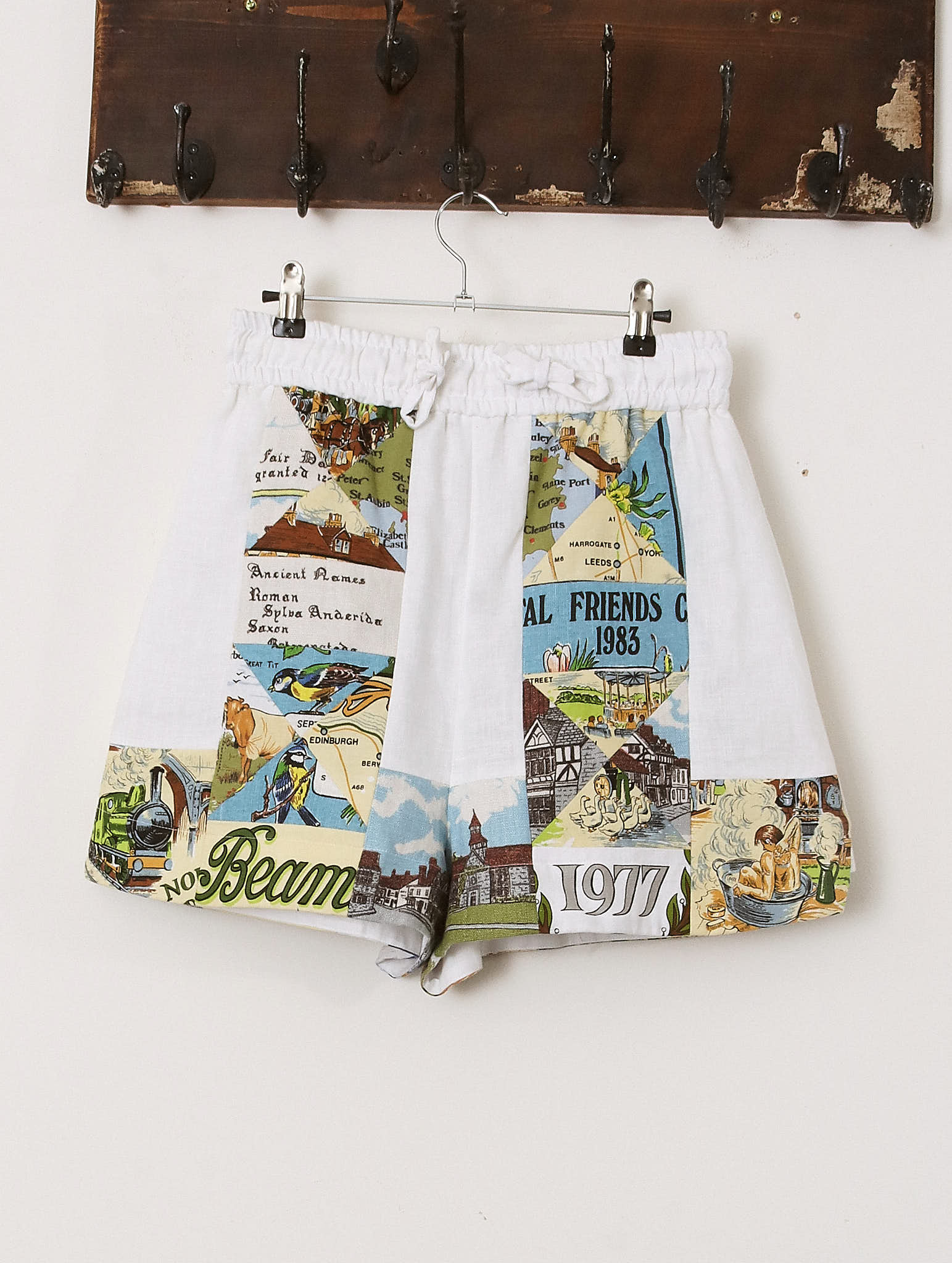 Tea Towel Up-Cycled Shorts - Archival Sale