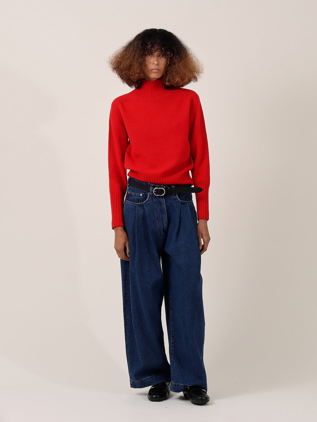 ACEANDRARE Hibiscus Red ジップアップニットポロ Roedean Turtleneck - Postbox — S.S.DALEY