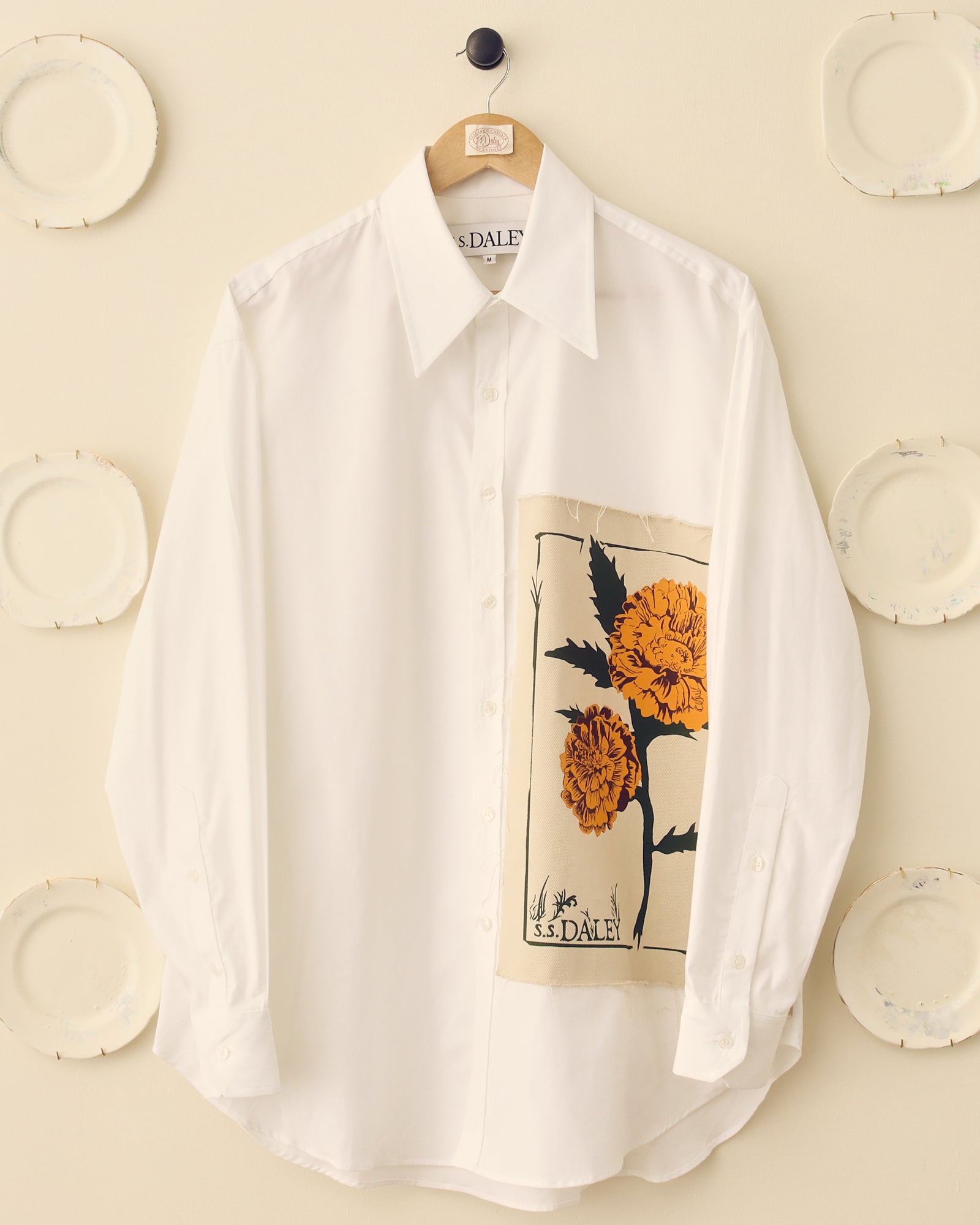 'Marigold' Long Sleeve Shirt - White