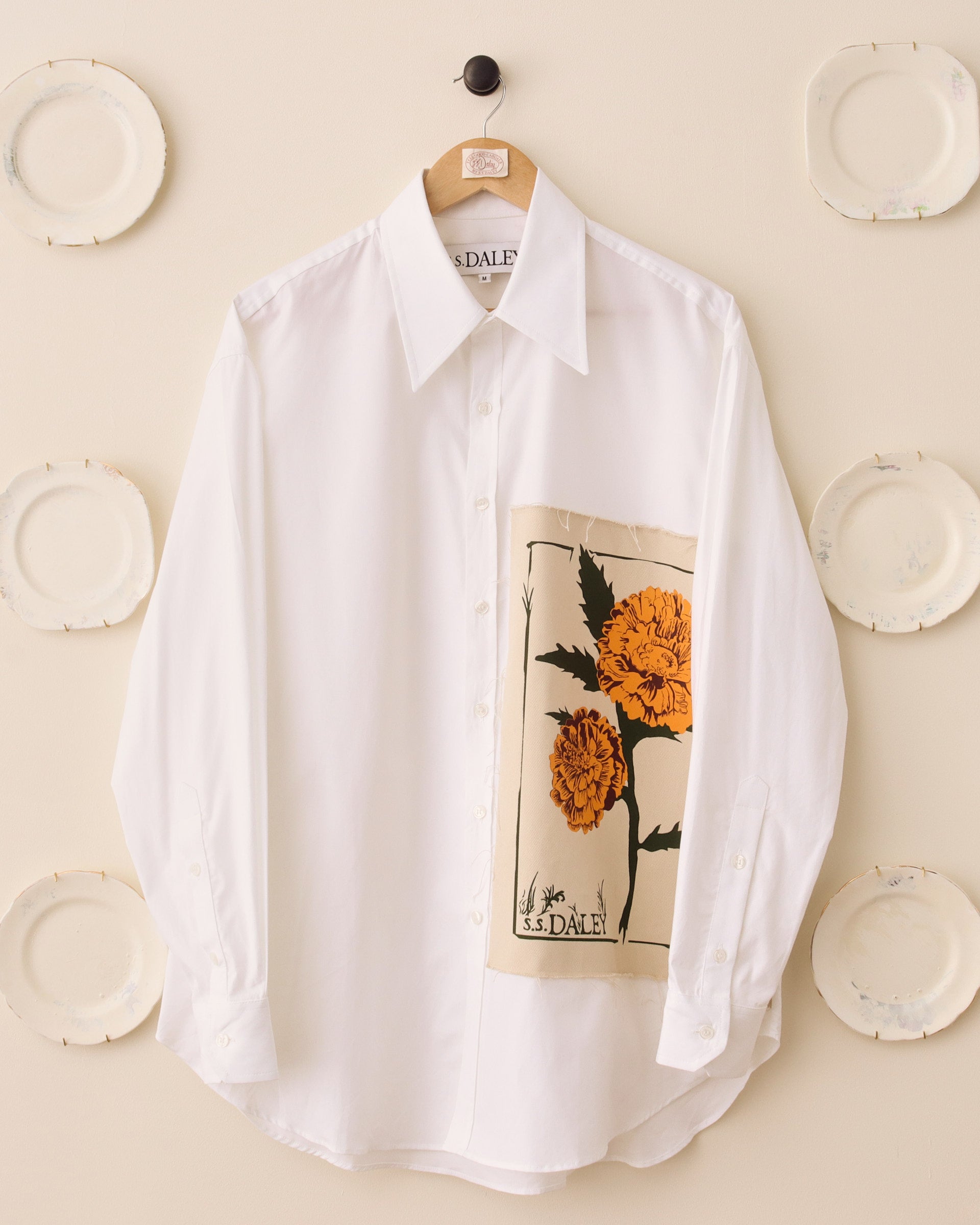 'Marigold' Long Sleeve Shirt - White