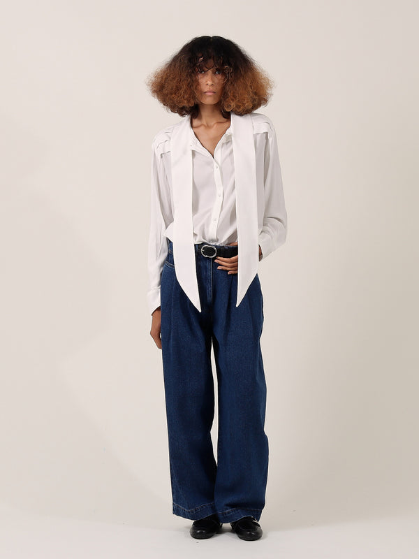 Elspeth Scarf Shirt — White