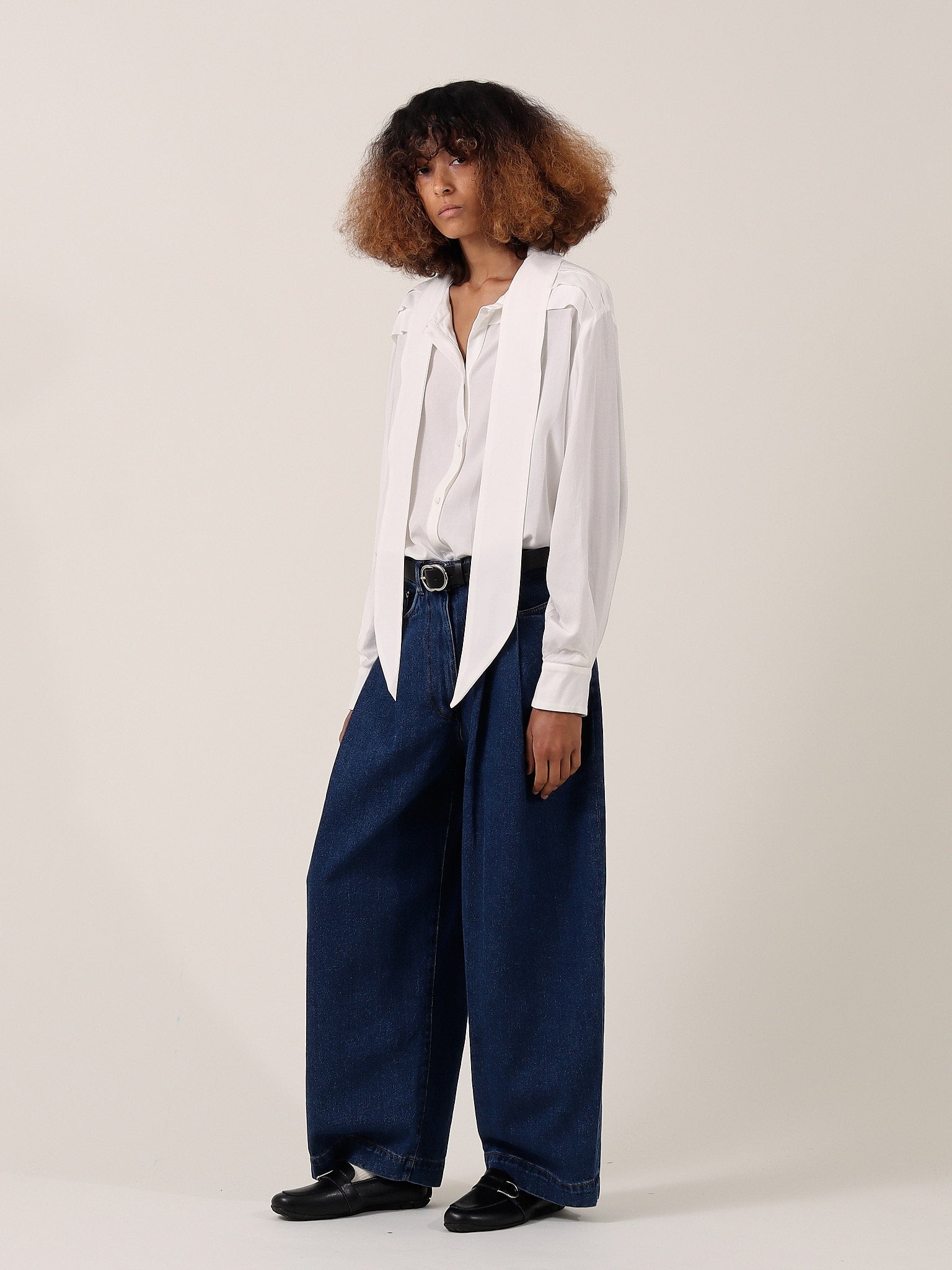 Elspeth Scarf Shirt — White