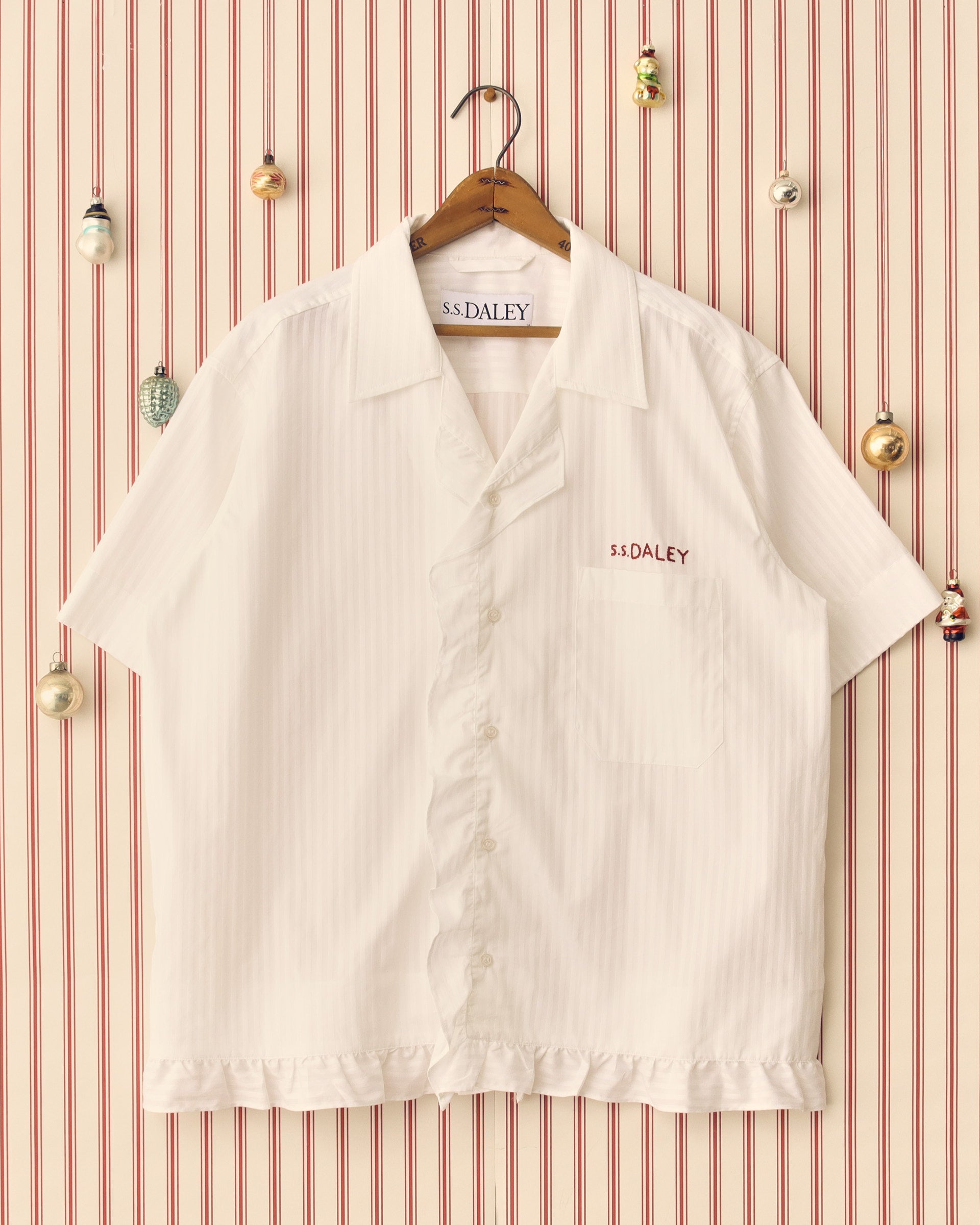 'Oxford' Pillowcase shirt- White Stripe