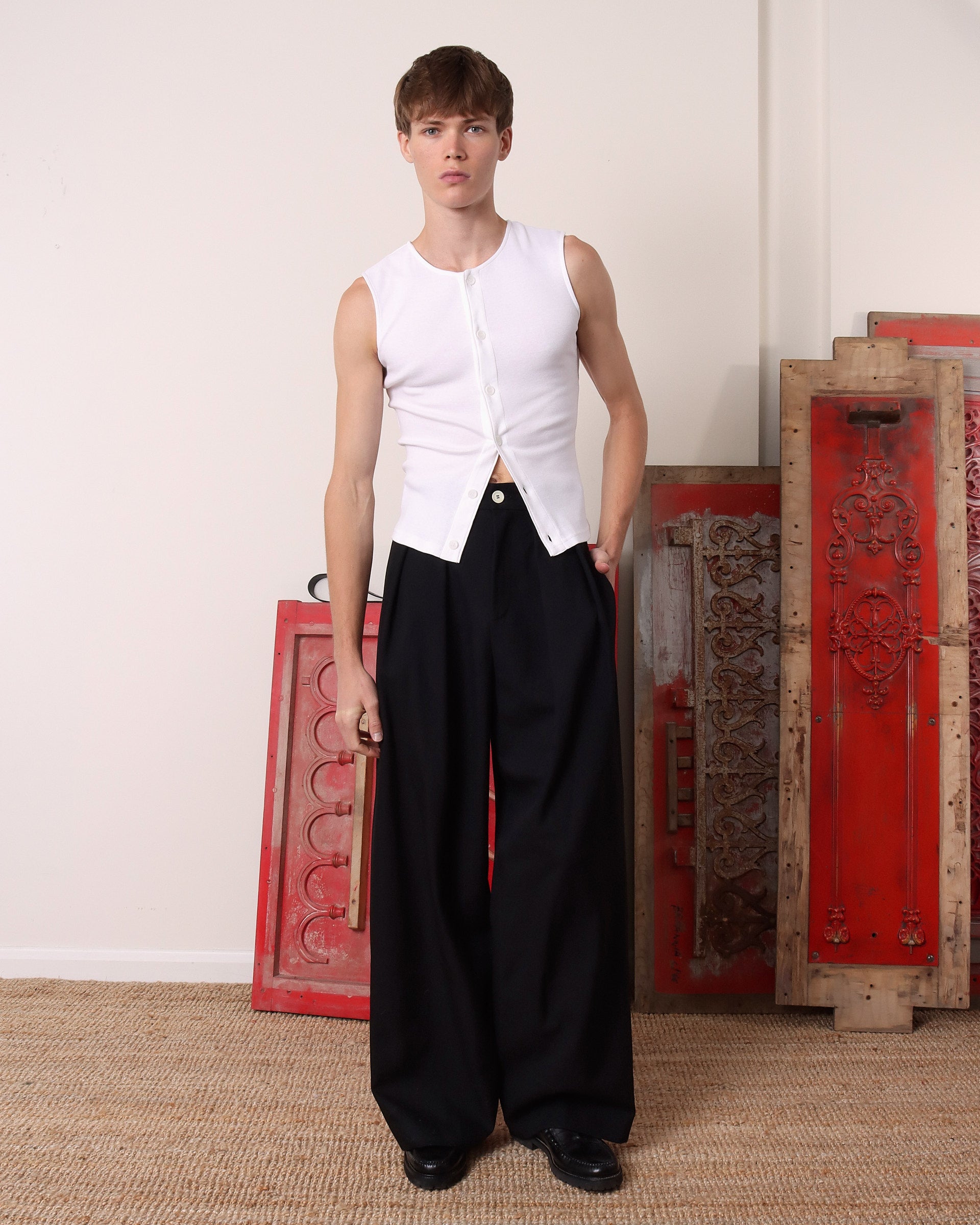 Cian' Buttoned Top - White