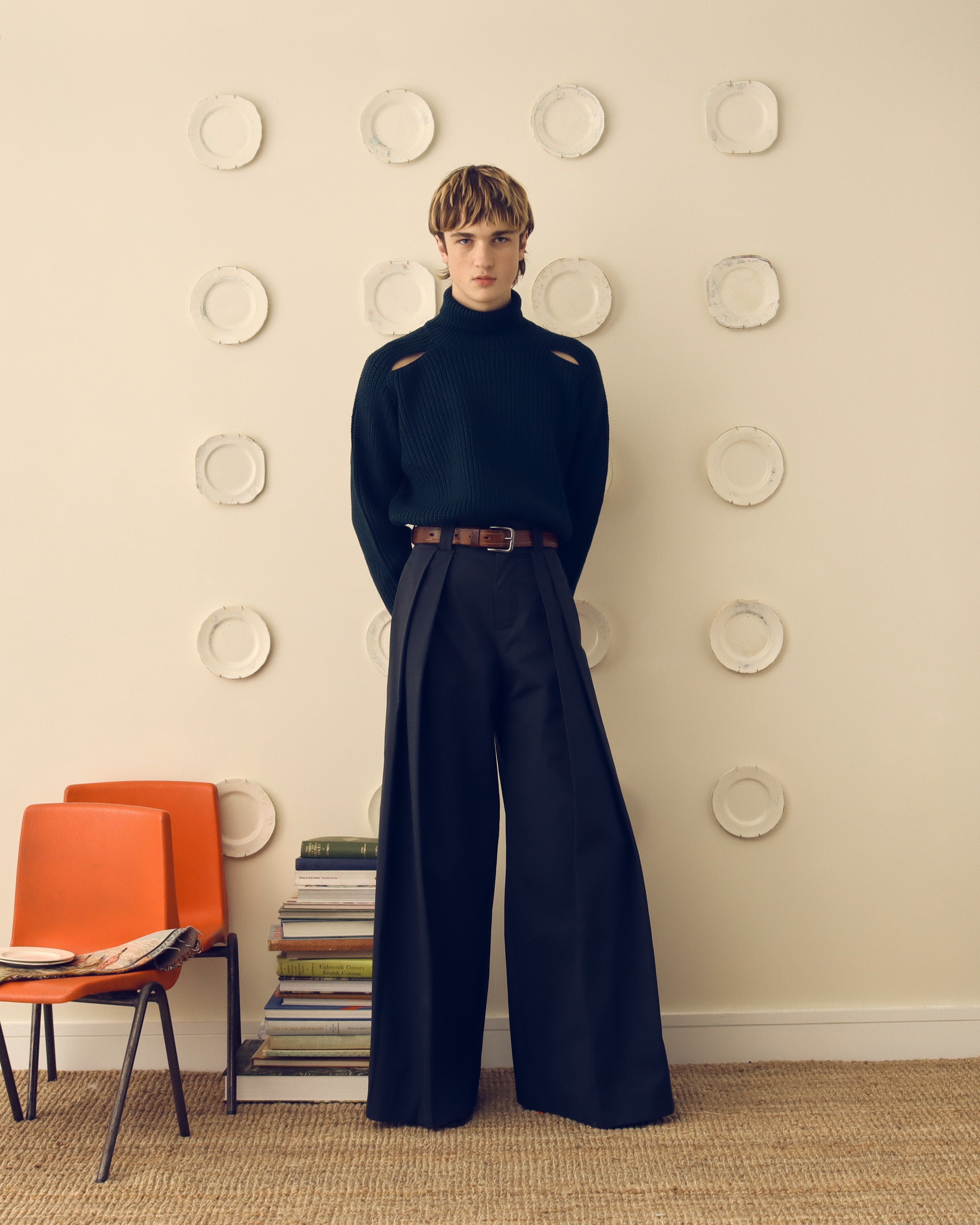 'Charlton' Slash Shoulder Sweater - Phthalo Green - Archival Sale