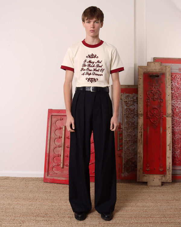 Tap' Jersey T-shirt - Ecru & Burgundy
