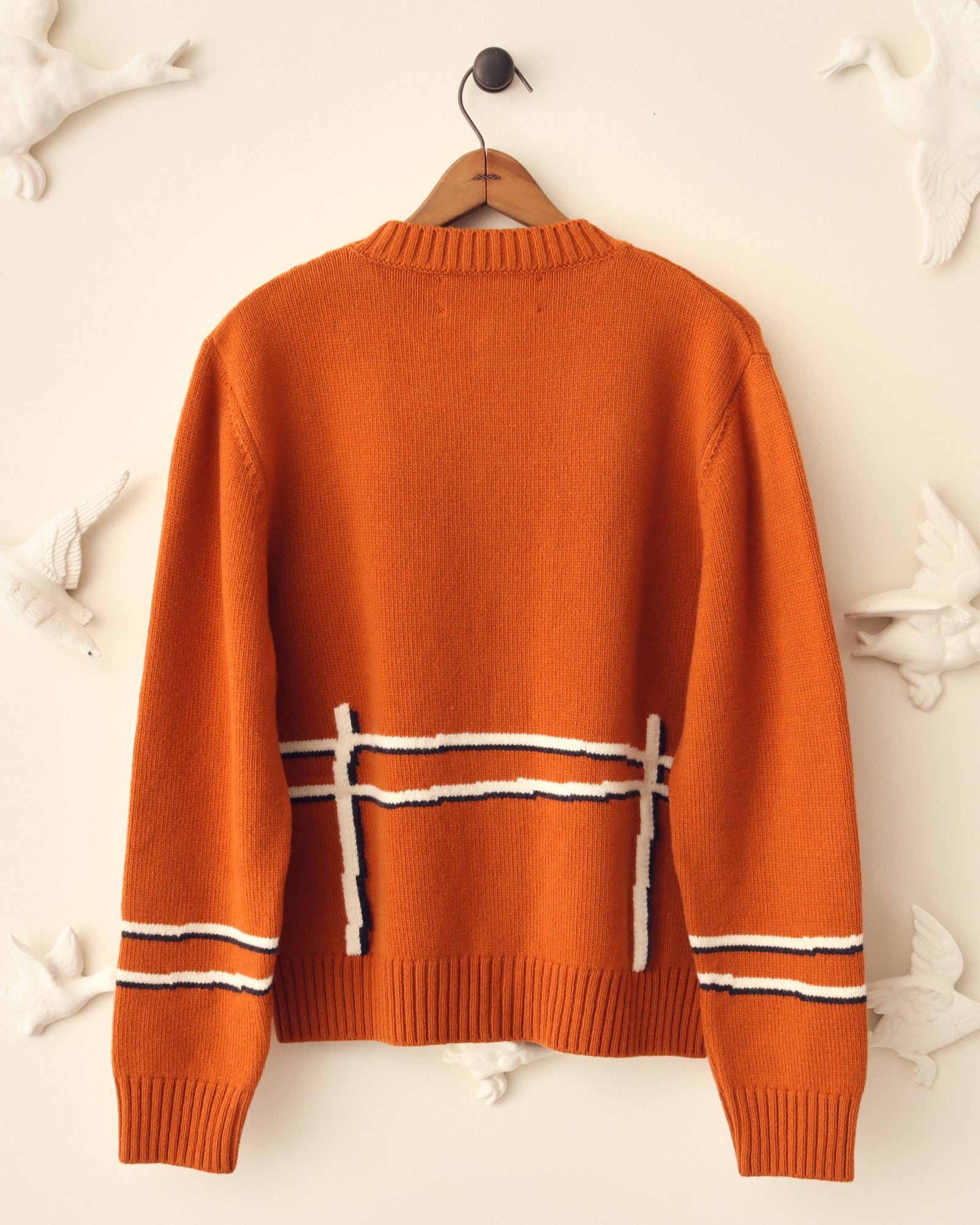 'Cyril' Lamb Motif Cardigan - Tawny