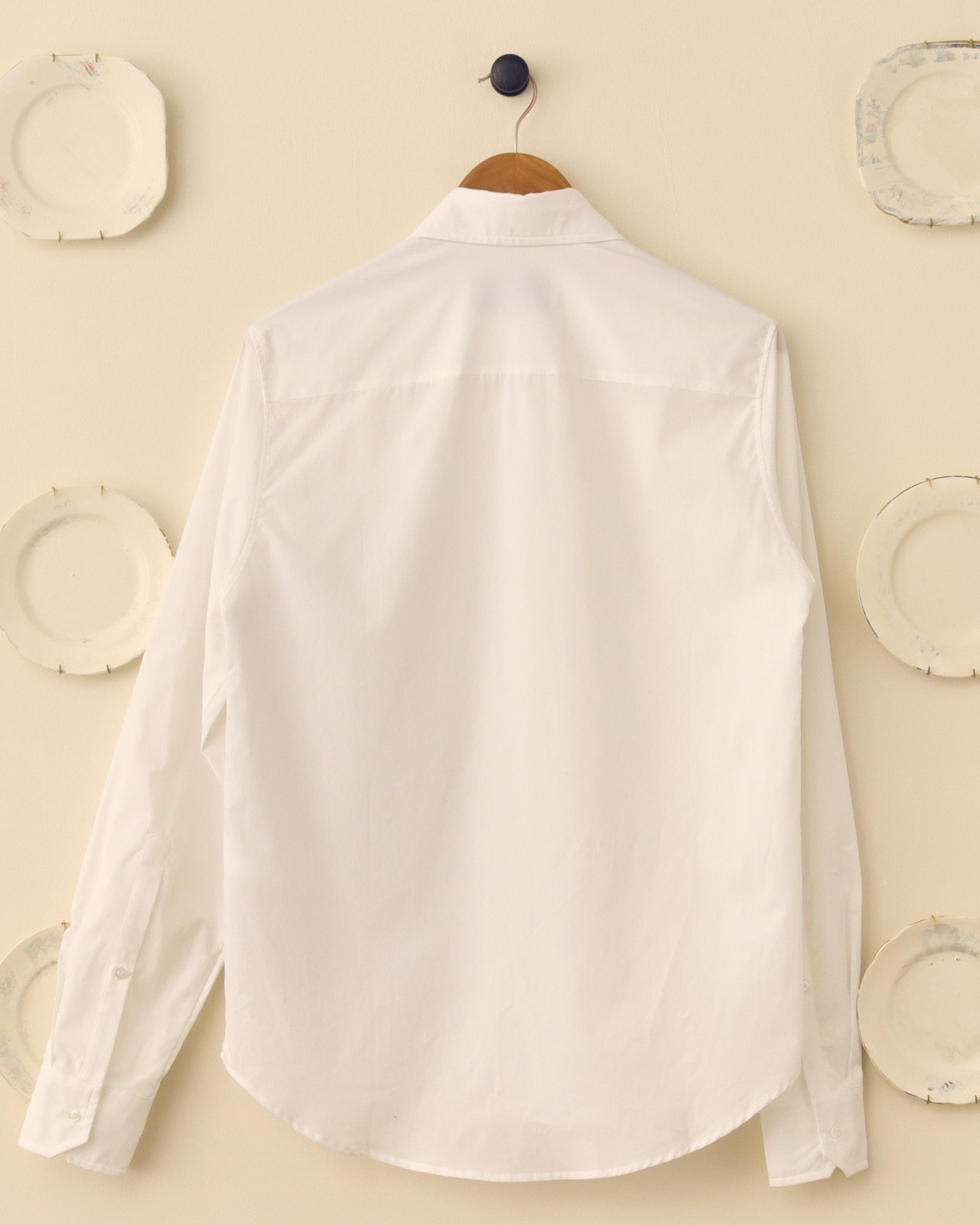 Harvey Duck Patch Shirt - White & Ecru