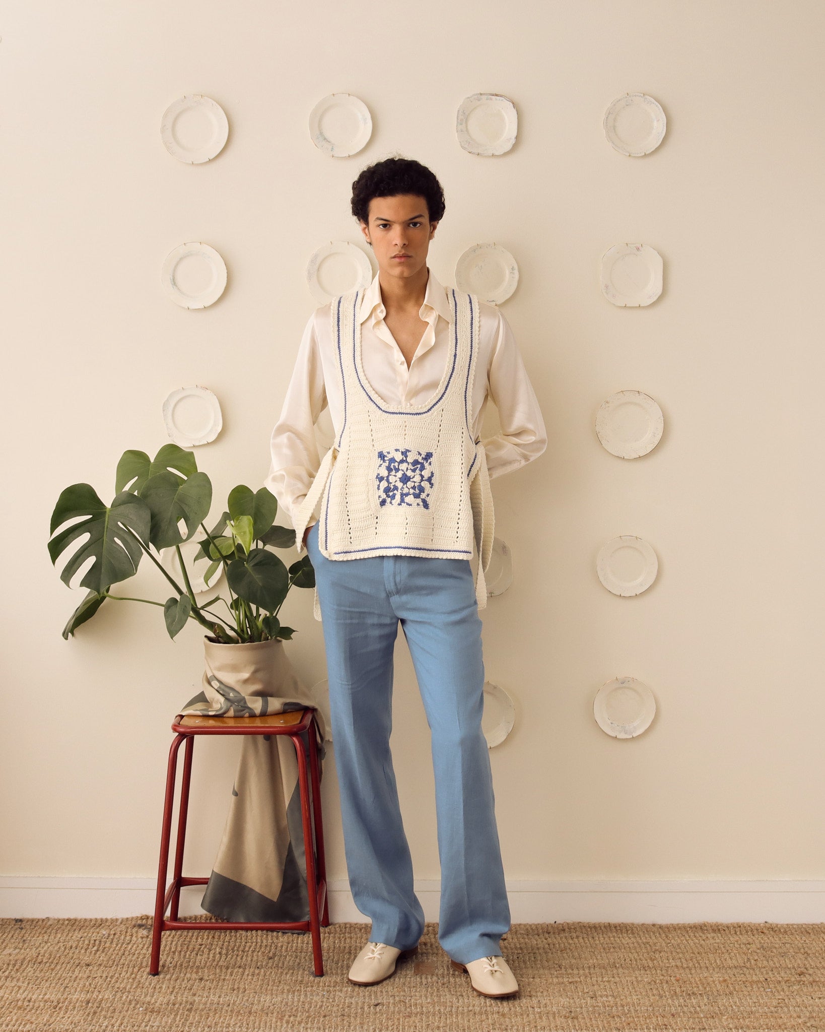 Abel Crochet Tabard Blue