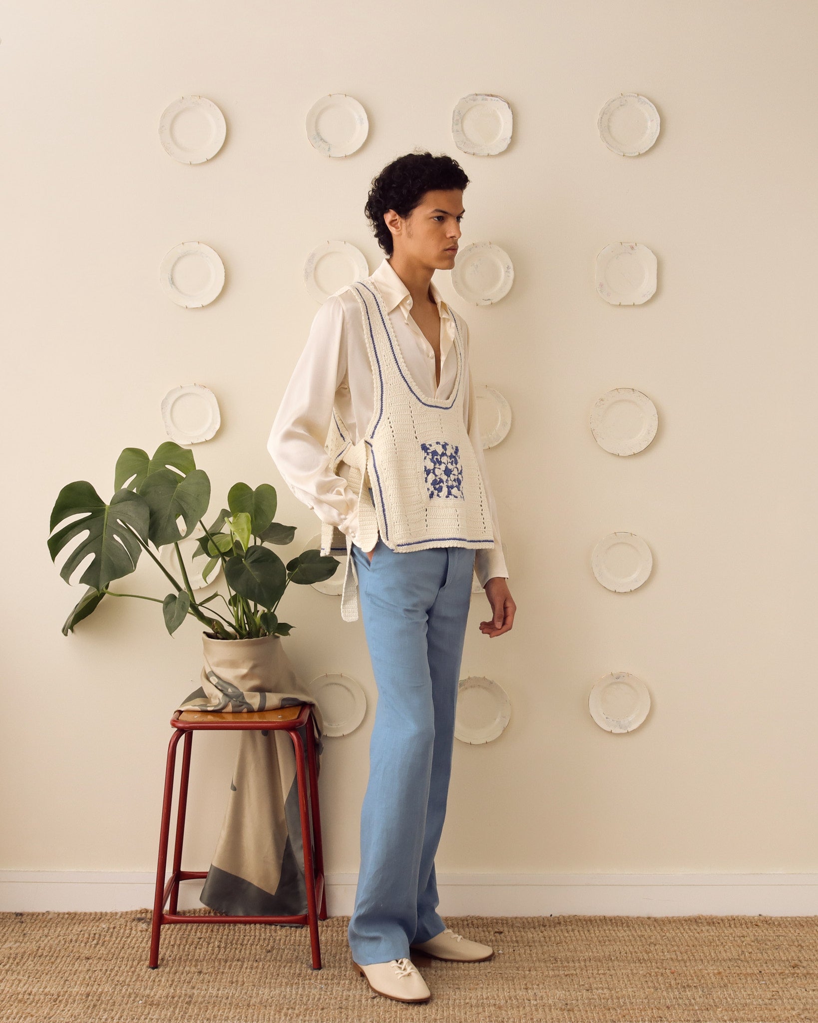 Abel Crochet Tabard Blue