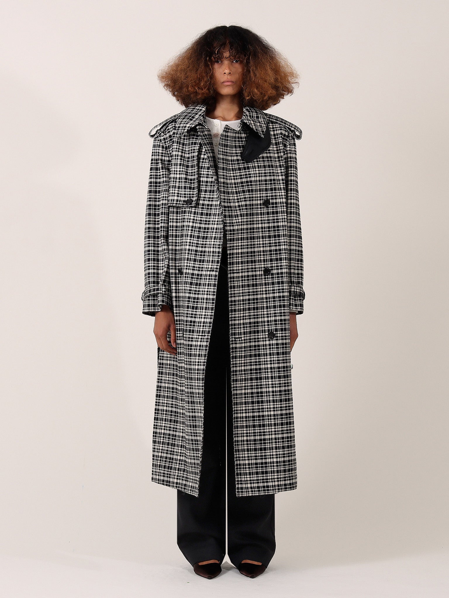 Harrington Trench Coat — Black Check