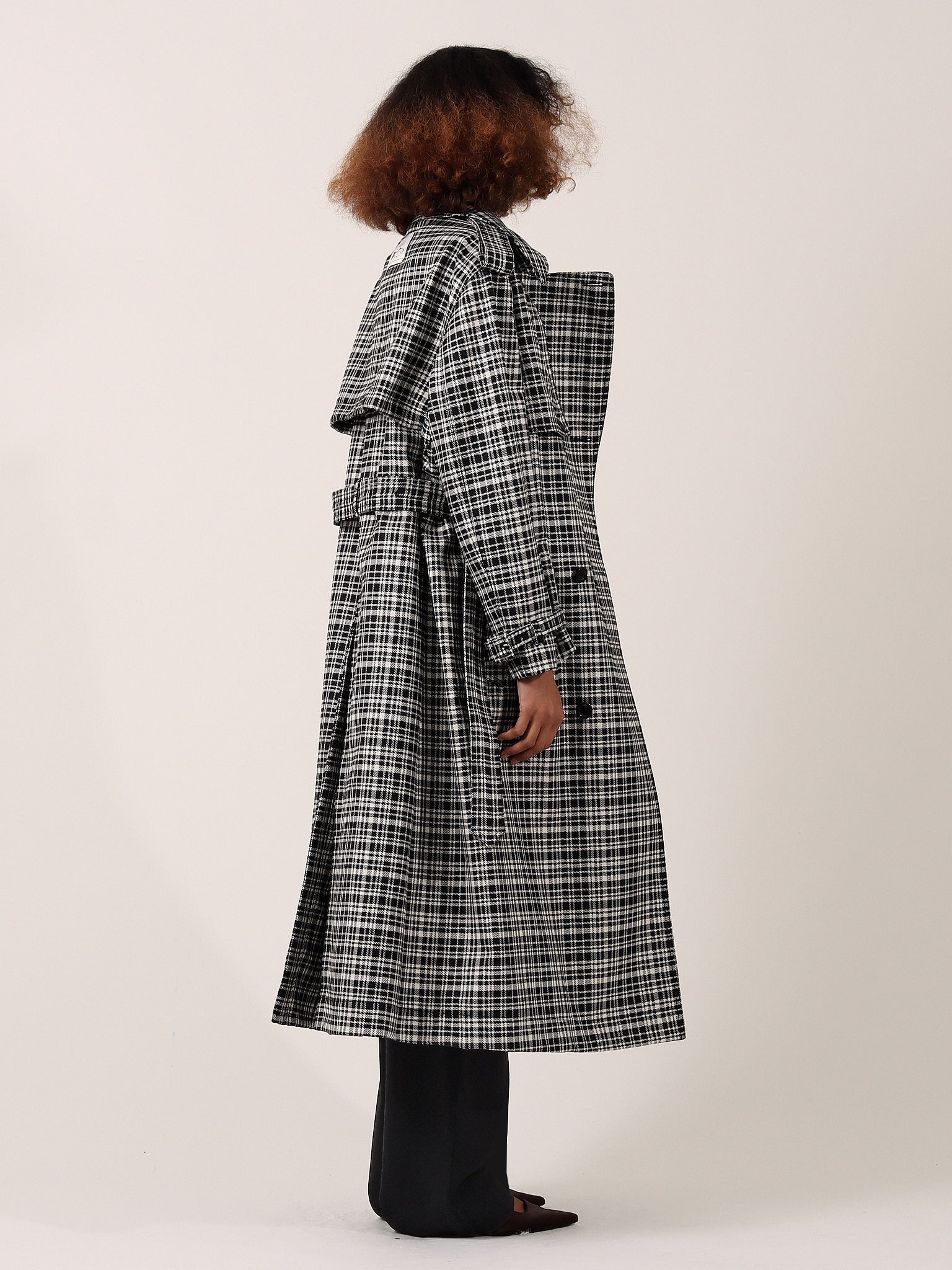 Harrington Trench Coat — Black Check