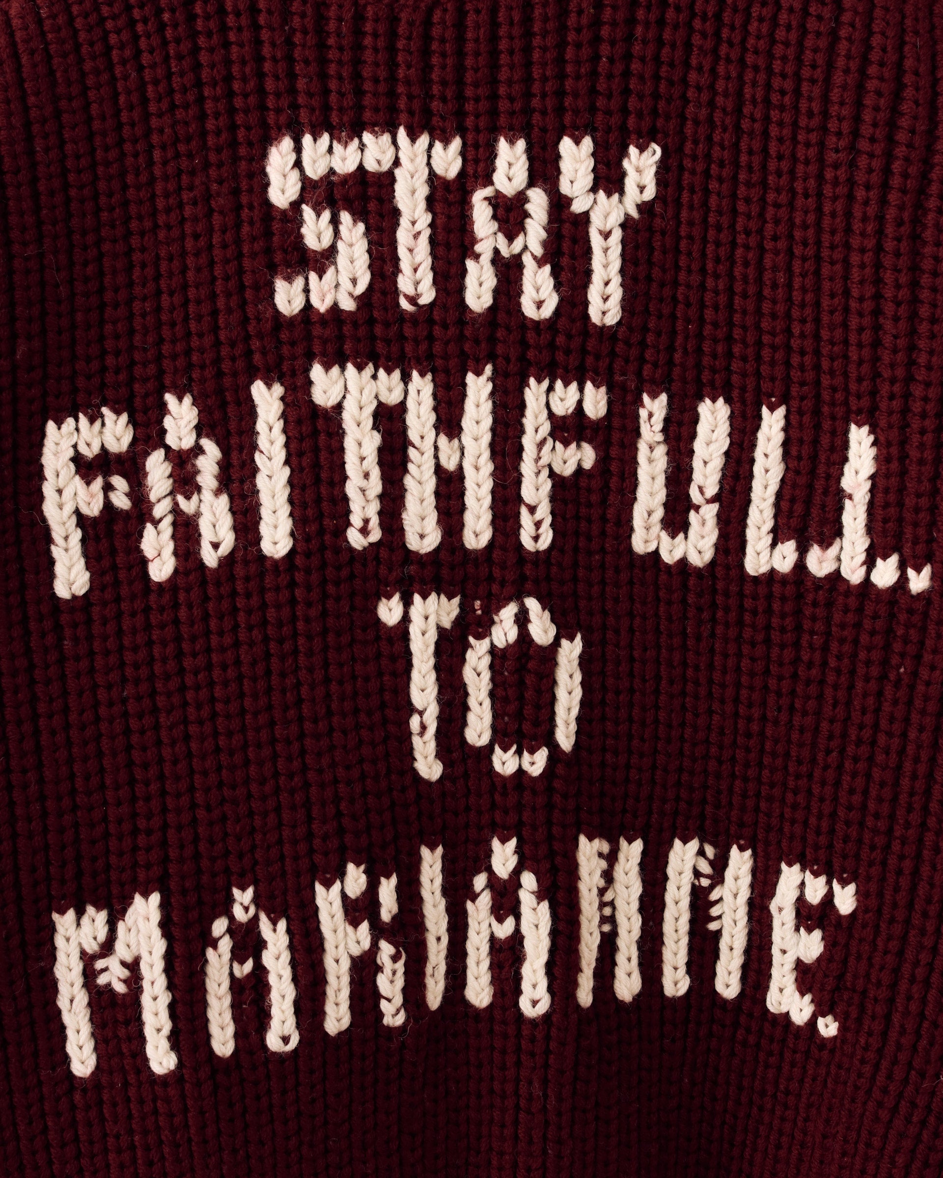 'Stay Faithfull to Marianne' Sweater- Burgundy