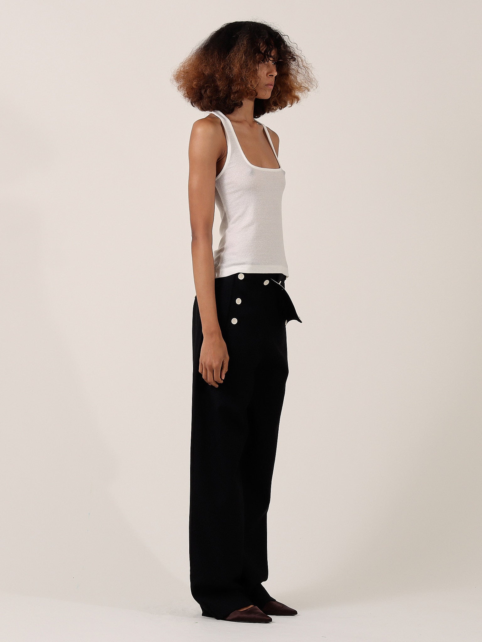 Eliza Square-Neck Vest — White