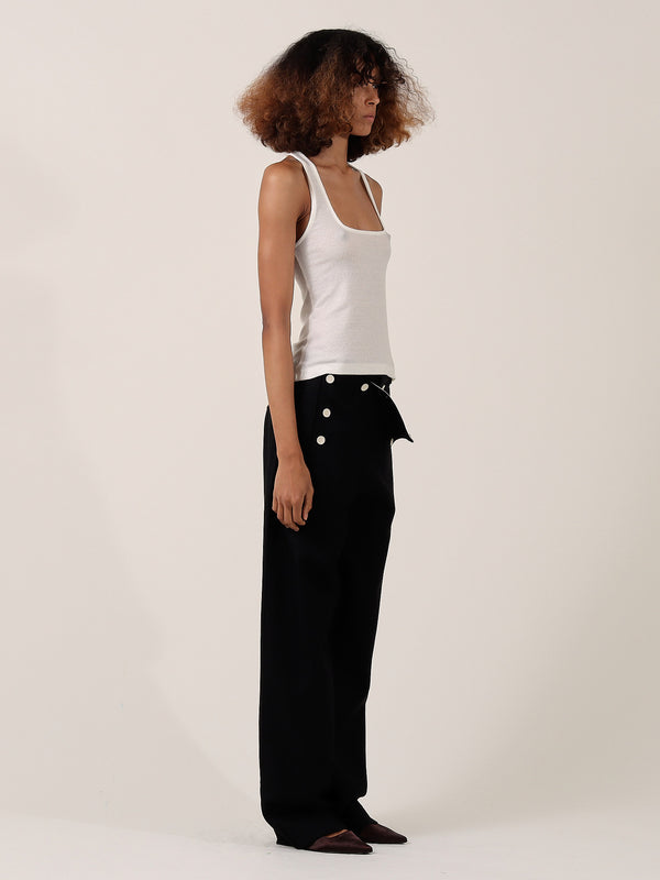 Eliza Square-Neck Vest — White alternate view