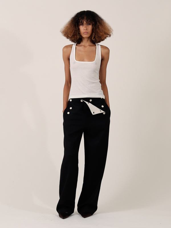 Eliza Square-Neck Vest — White