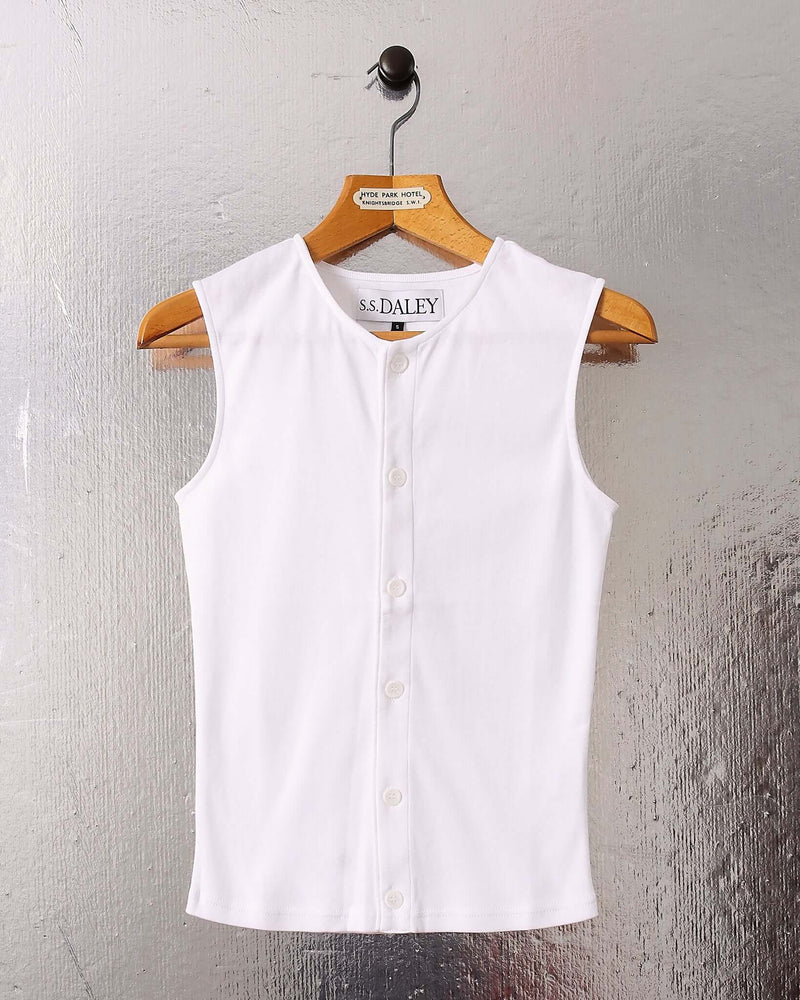 Cian Buttoned Top - White