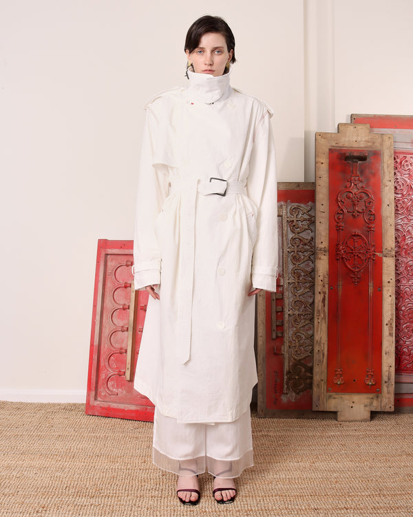 Sophia' Trench Coat - White