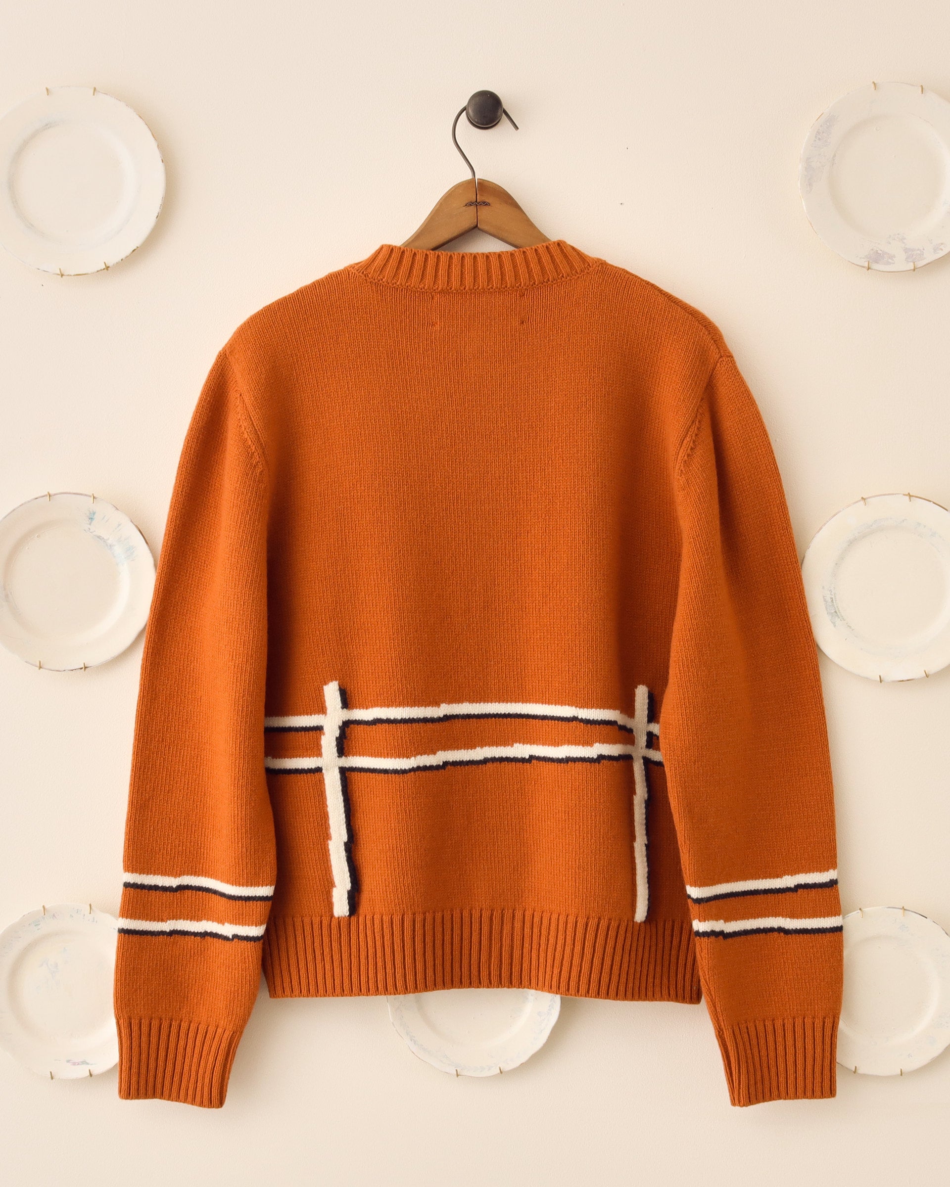 'Cyril' Lamb Motif Cardigan - Tawny