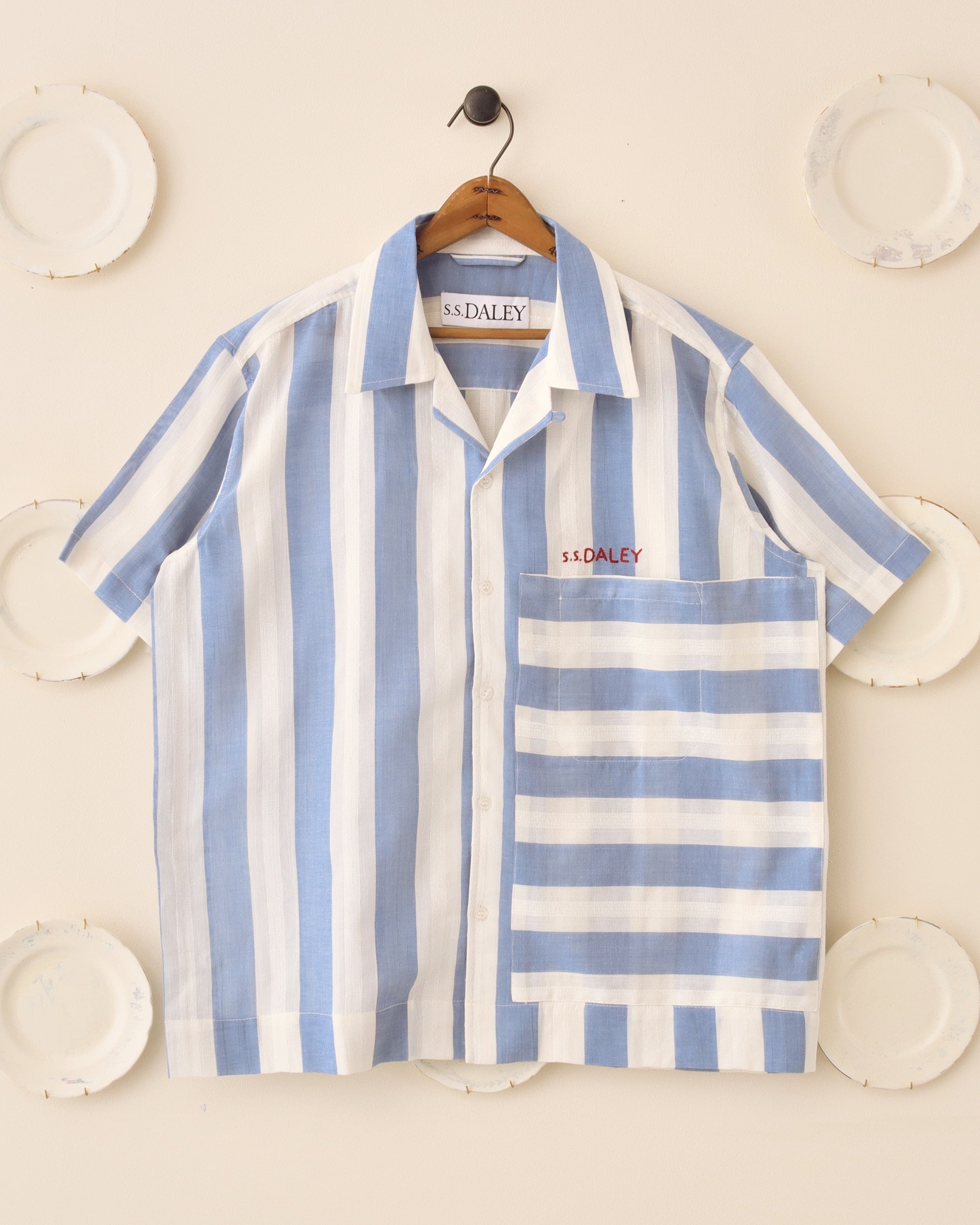 'Turing' Short Sleeve Shirt - Blue/White