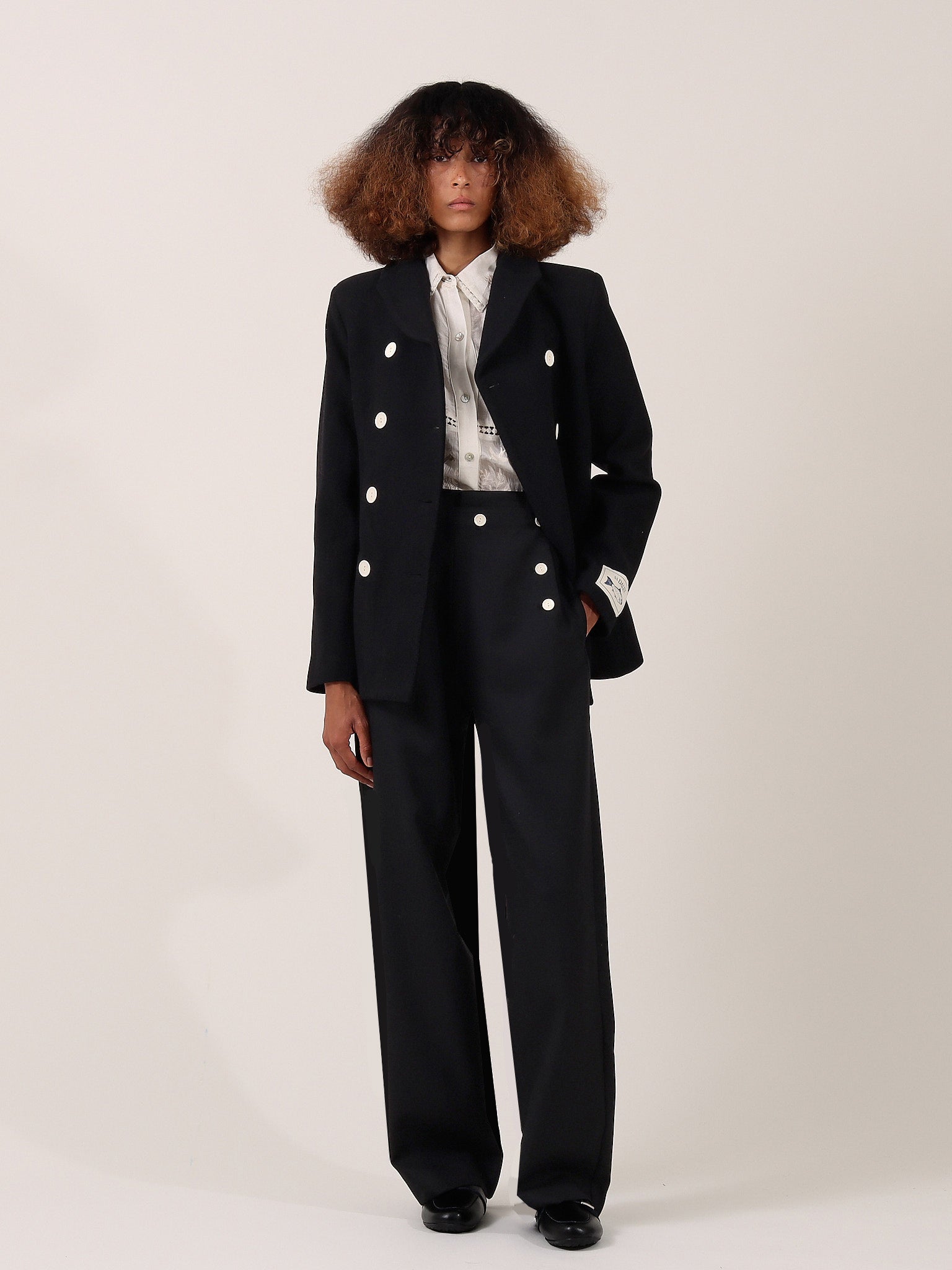 Mariner Buttoned Trousers — Black