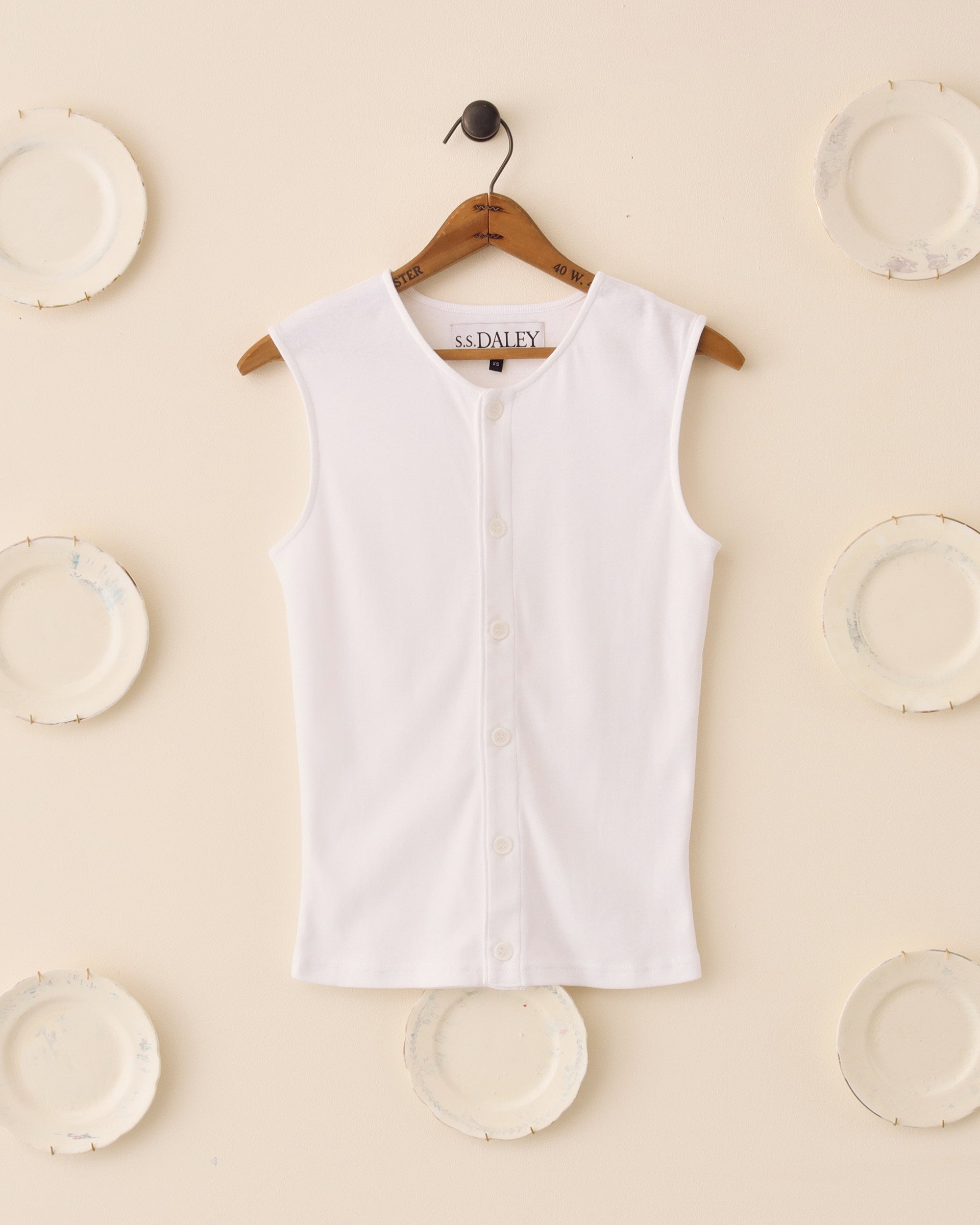 Cian Buttoned Top White