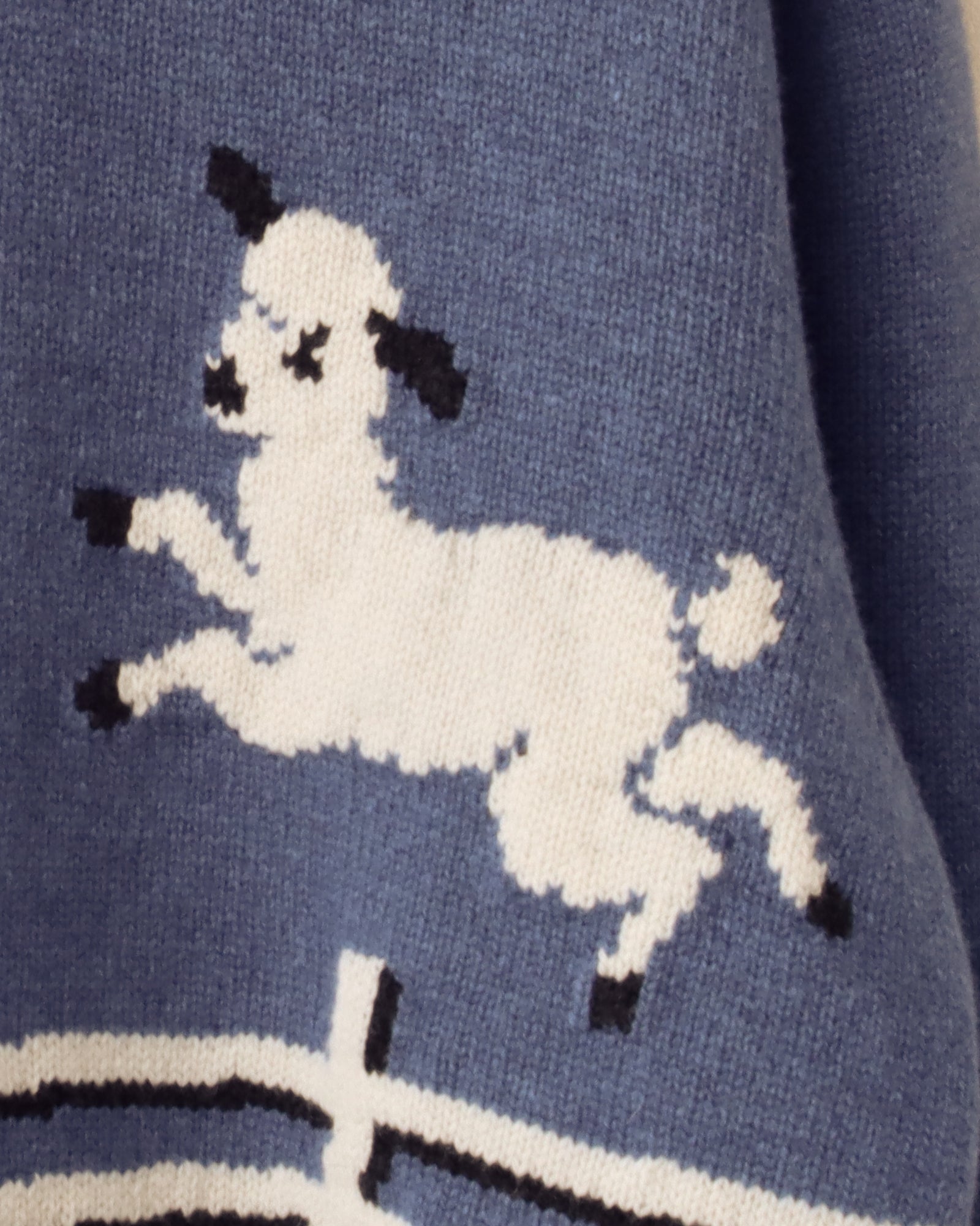 'Cyril' Lamb Motif Cardigan - Blue