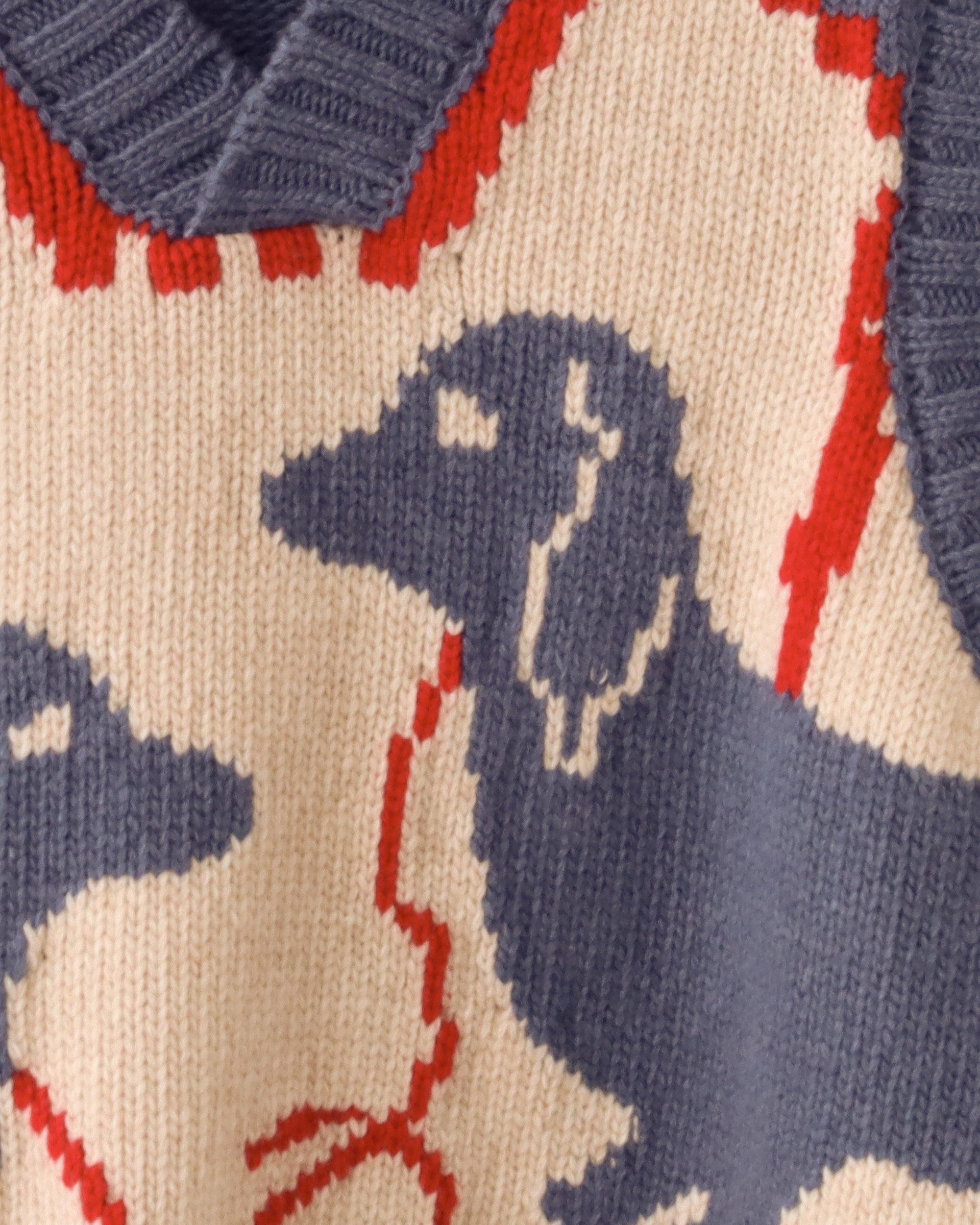 Harold' Sweater Vest Blue/Ecru