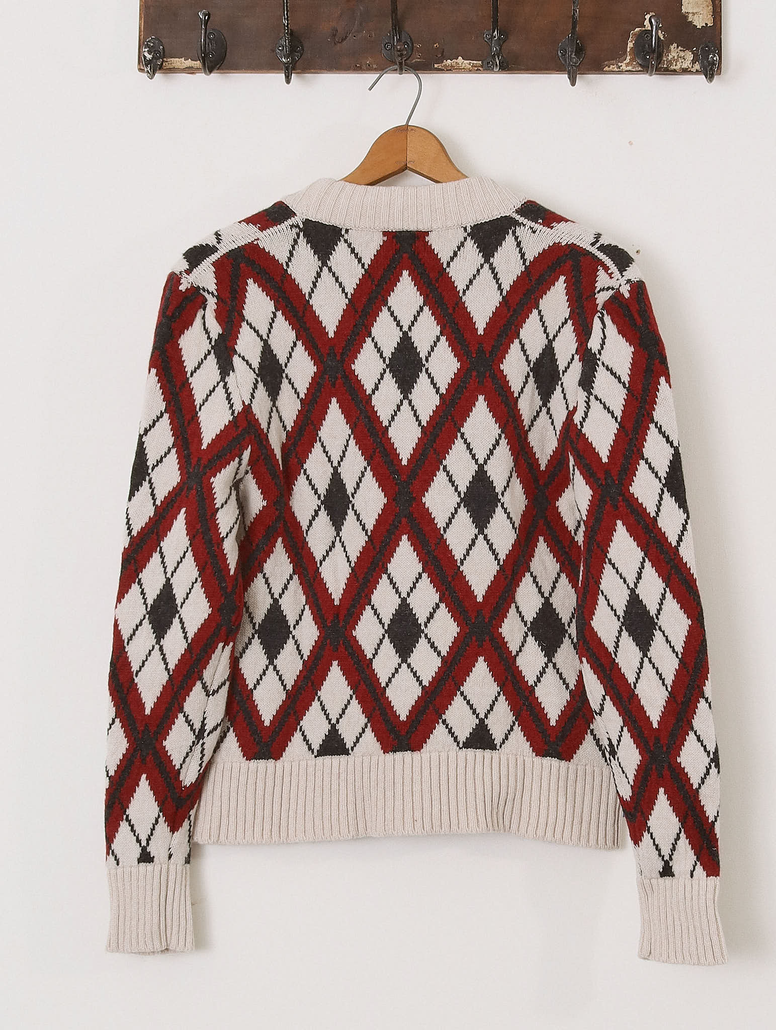 'Ellison' Argyle Cardigan - Red - Archival Sale