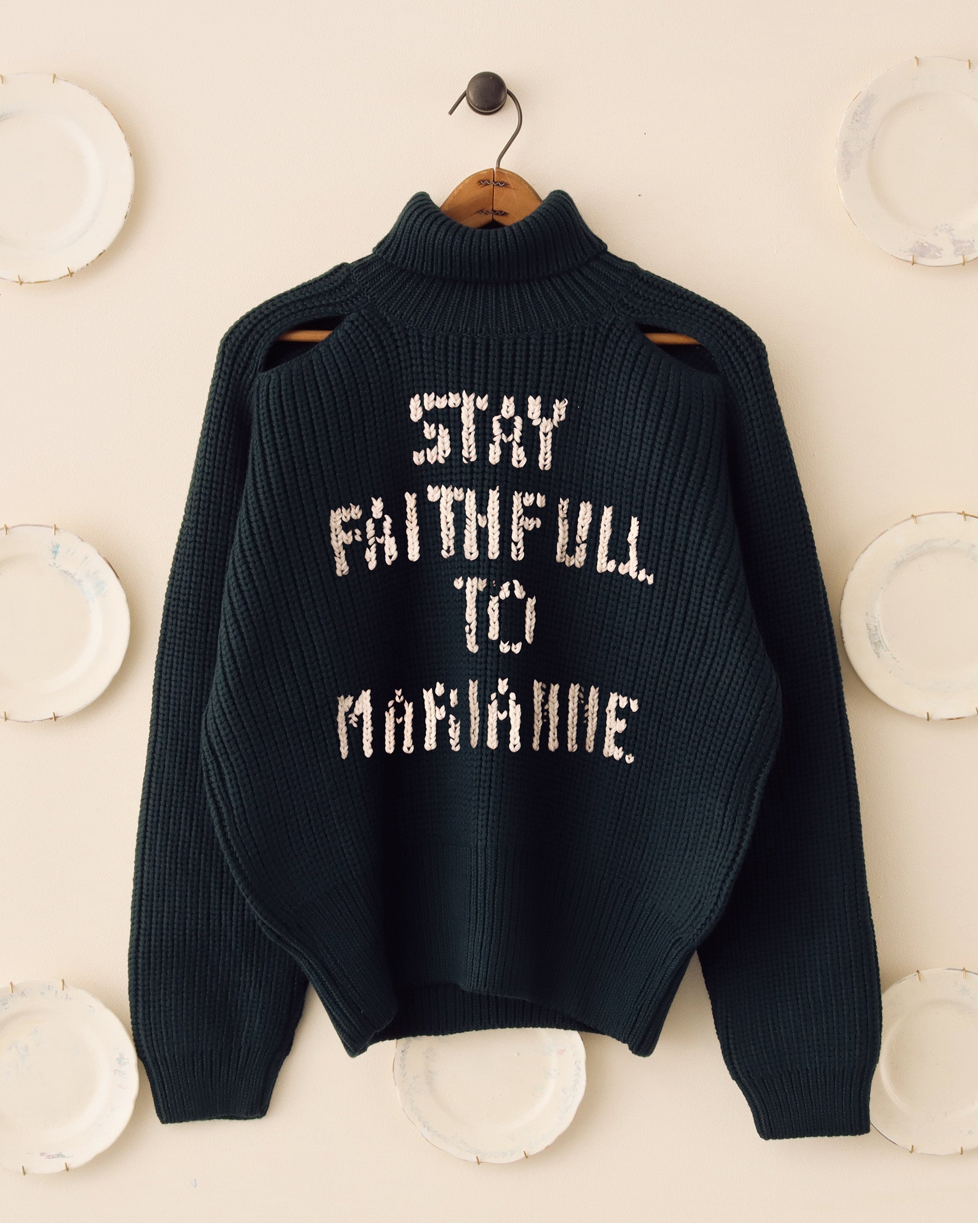 'Stay Faithfull to Marianne' Sweater- Green
