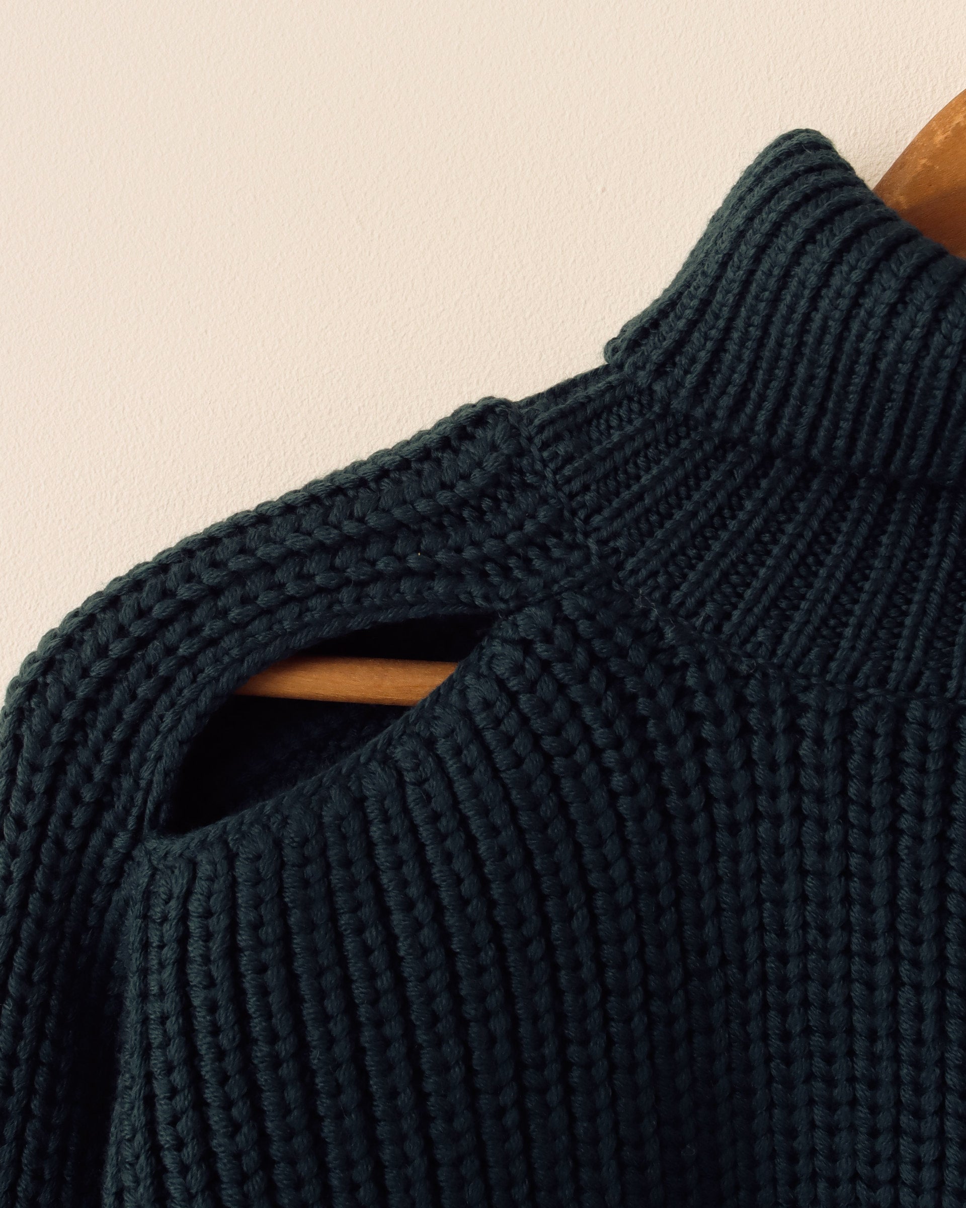 Charlton Slash Shoulder Sweater - Phthalo Green