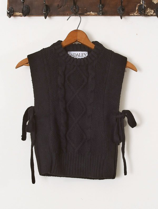'Blandine' Vest - Black - Archival Sale