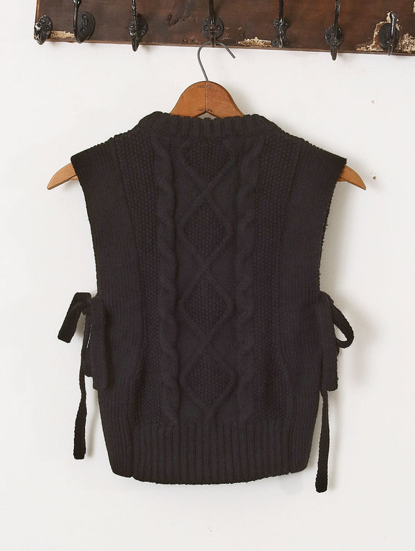 'Blandine' Vest - Black - Archival Sale alternate view