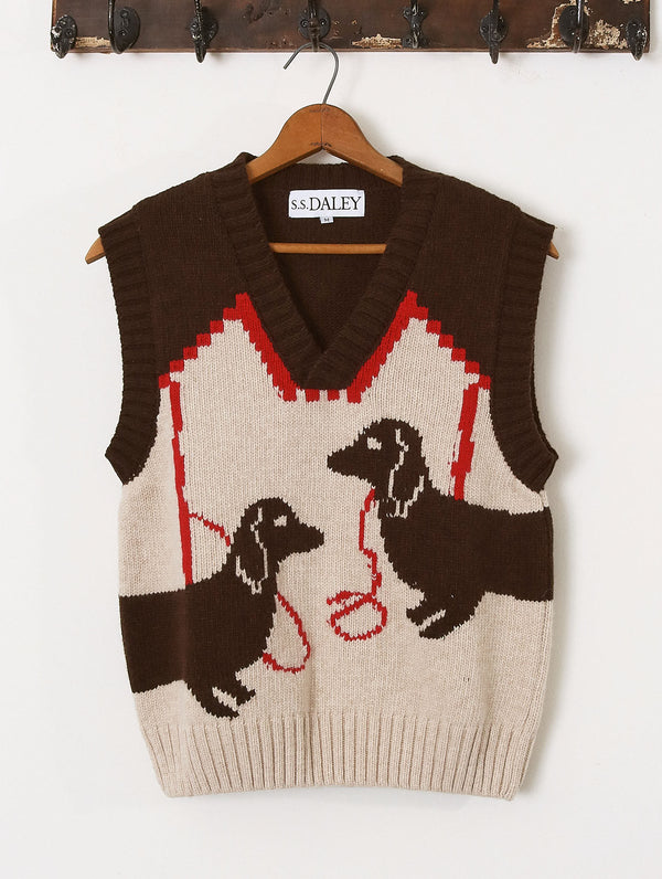 'Harold' Sweater Vest - Brown/Ecru - Archival Sale