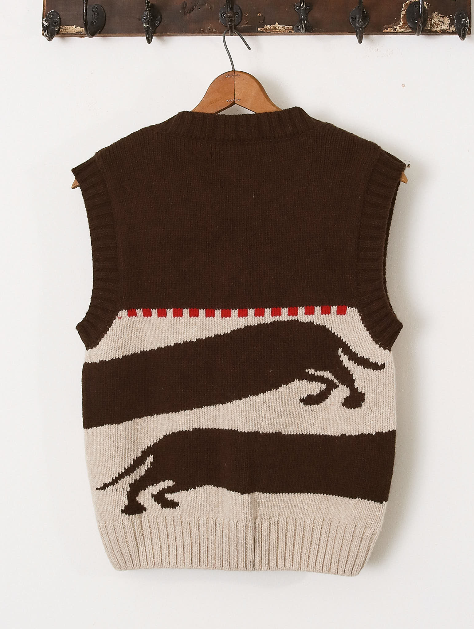 'Harold' Sweater Vest - Brown/Ecru - Archival Sale
