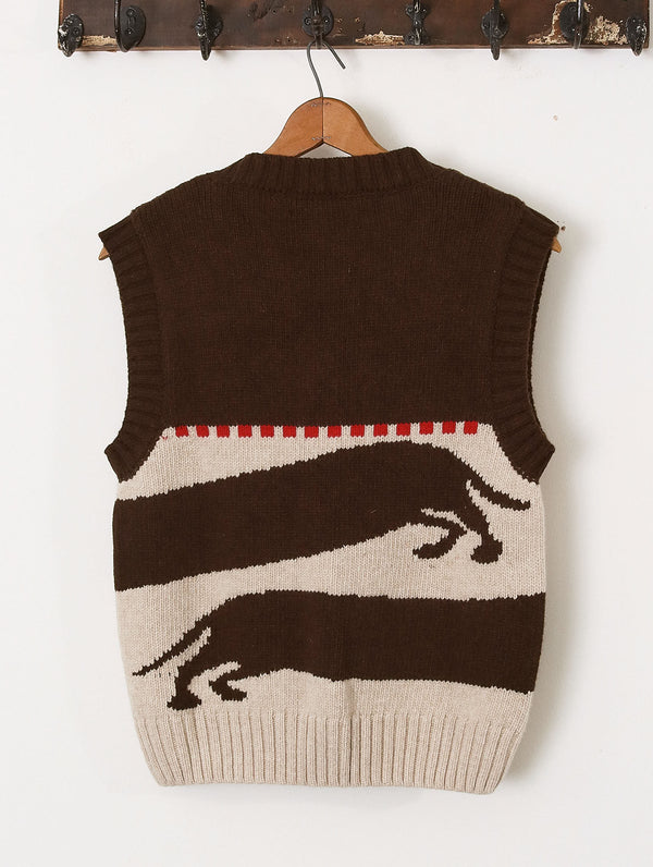 'Harold' Sweater Vest - Brown/Ecru - Archival Sale alternate view