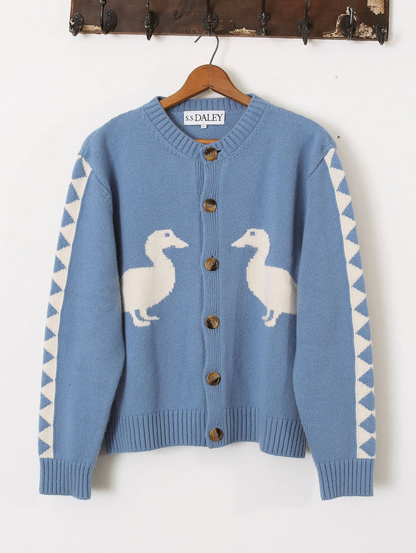 'Jasper' Duck Cardigan - Blue - Archival Sale