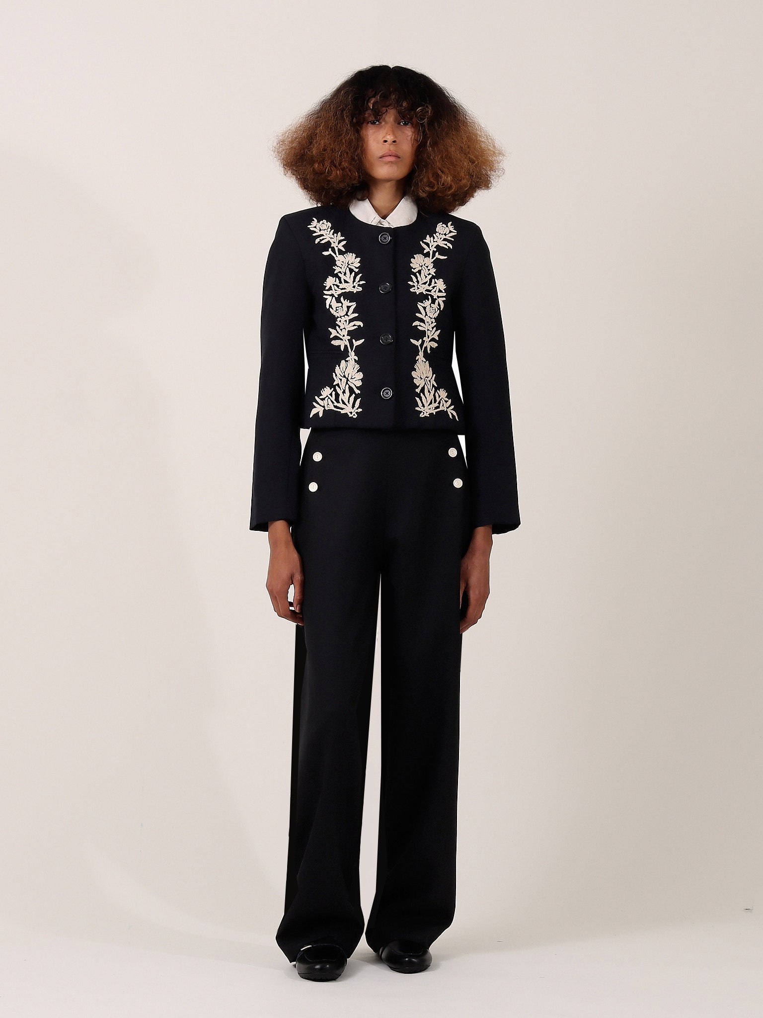 Cordelia Cropped Jacket — Black