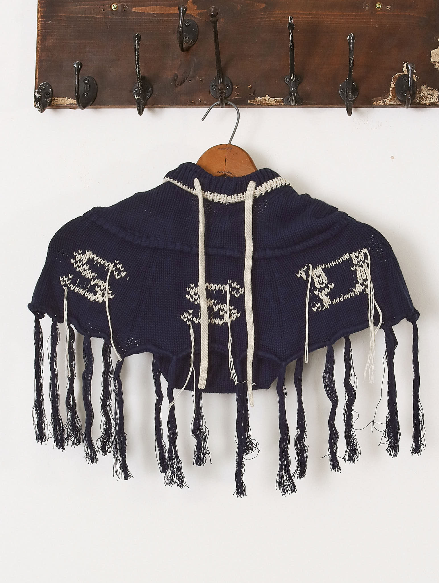 'Jimin' Knit Hood - Navy & Ecru - Archival Sale