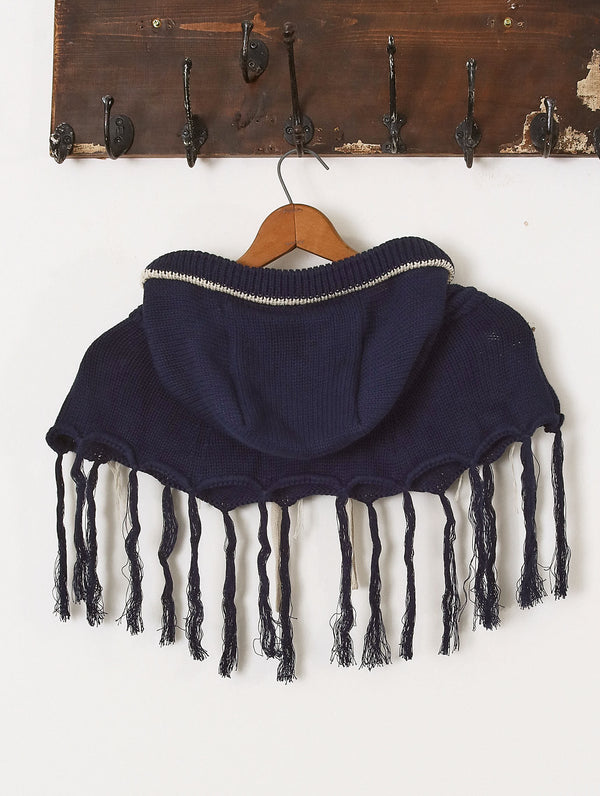 'Jimin' Knit Hood - Navy & Ecru - Archival Sale alternate view