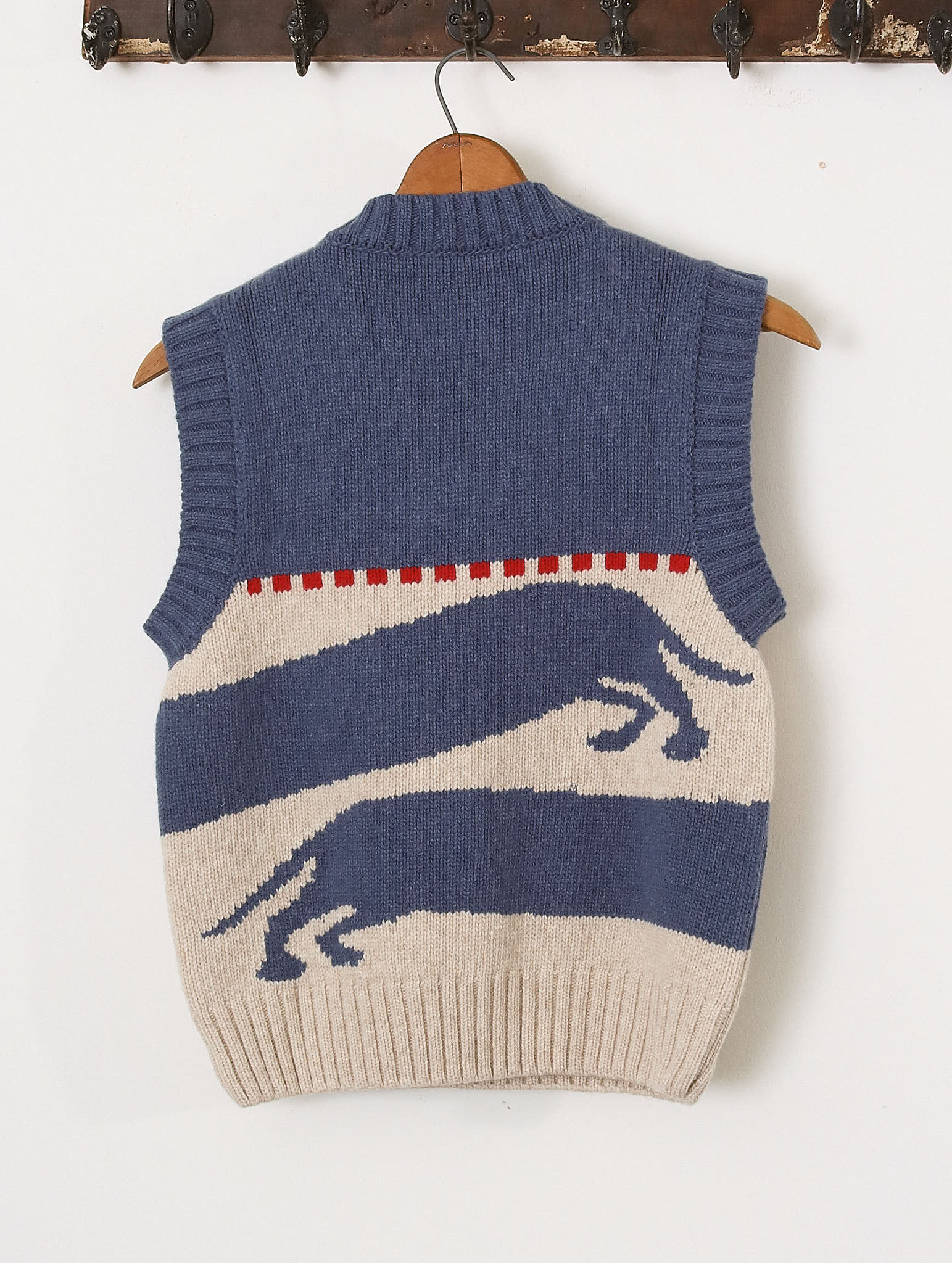 'Harold' Sweater Vest - Blue/Ecru - Archival Sale