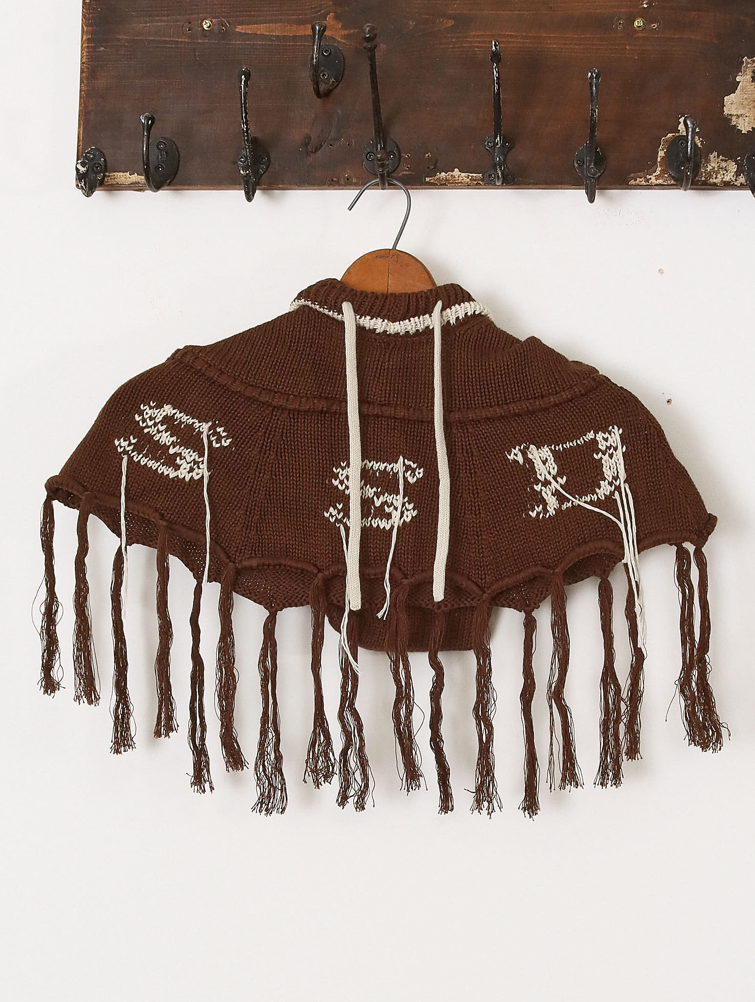 'Jimin' Knit Hood - Brown & Ecru - Archival Sale