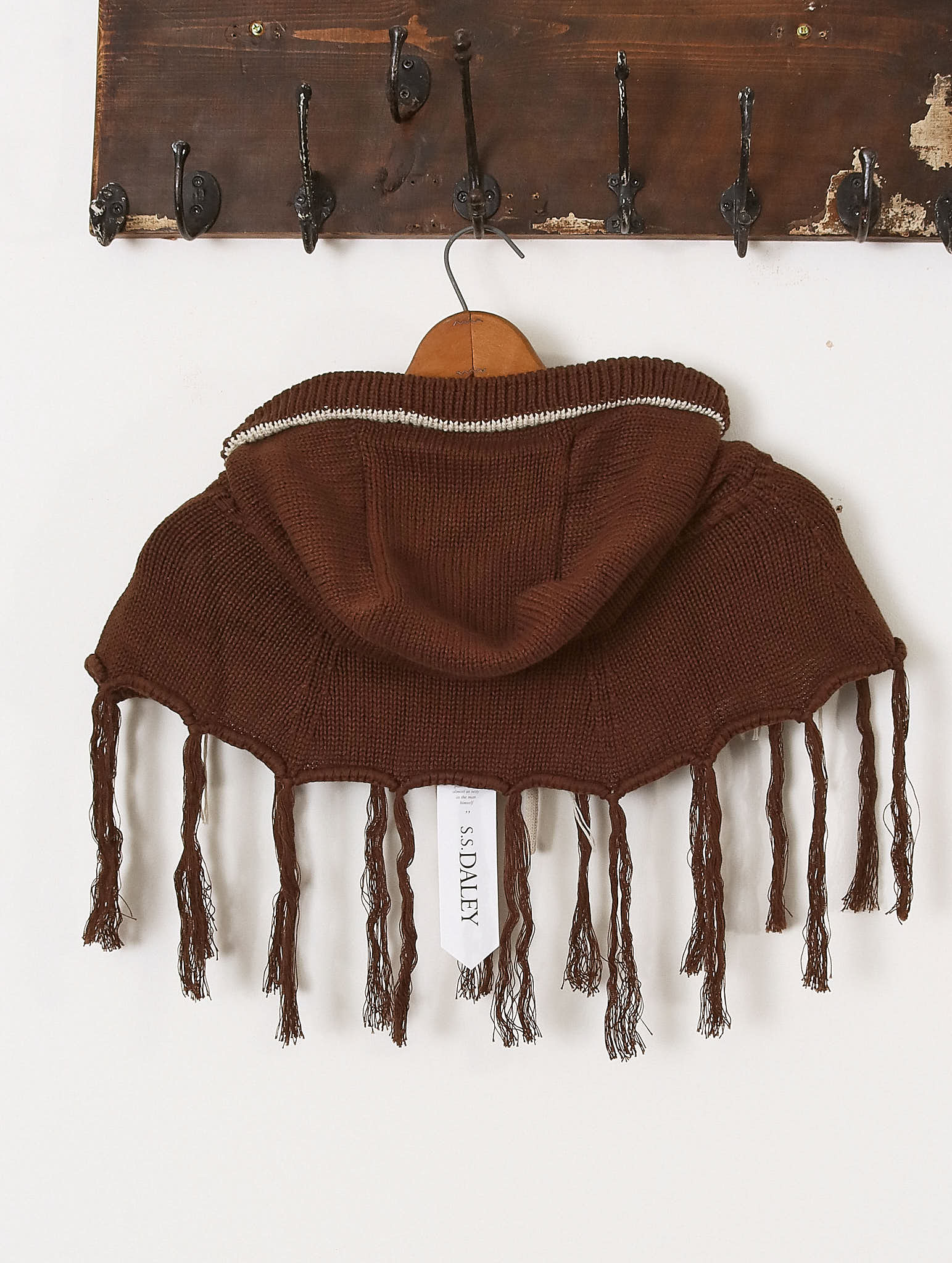 'Jimin' Knit Hood - Brown & Ecru - Archival Sale