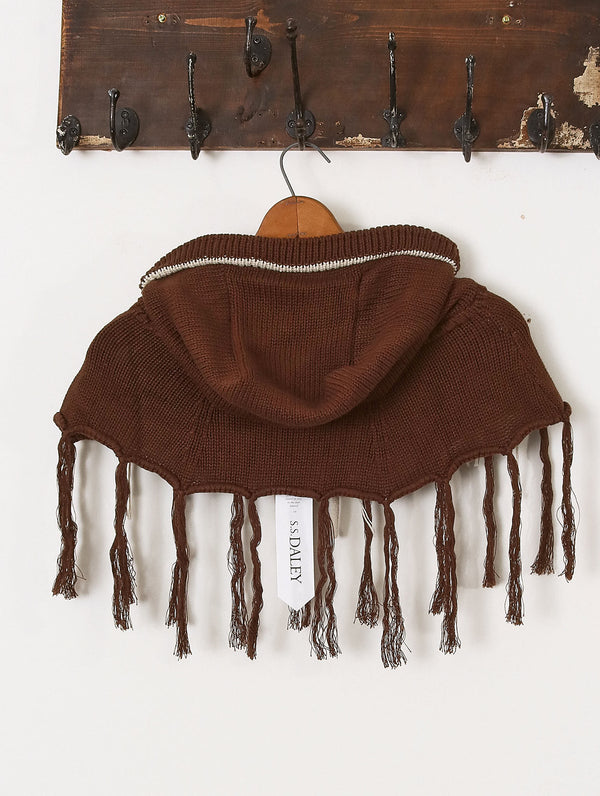 'Jimin' Knit Hood - Brown & Ecru - Archival Sale alternate view