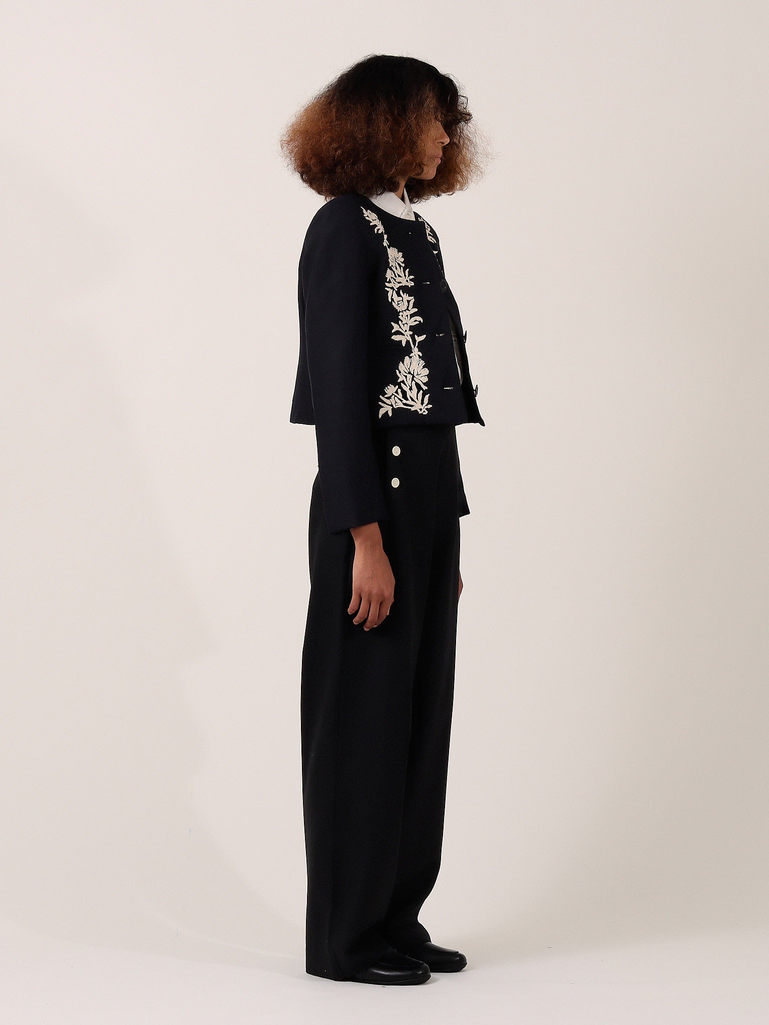 Cordelia Cropped Jacket — Black