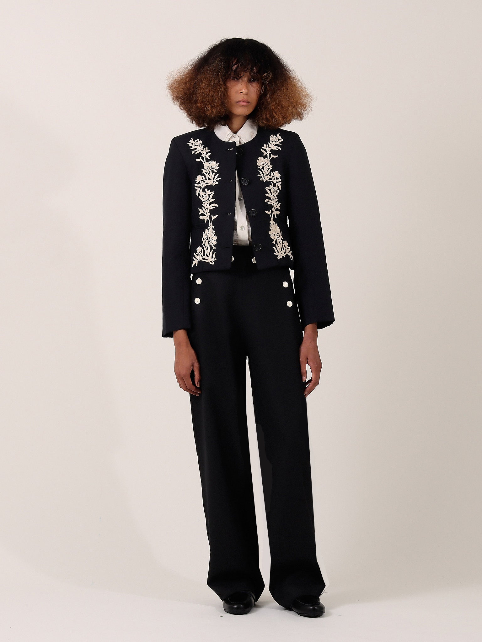 Cordelia Cropped Jacket — Black