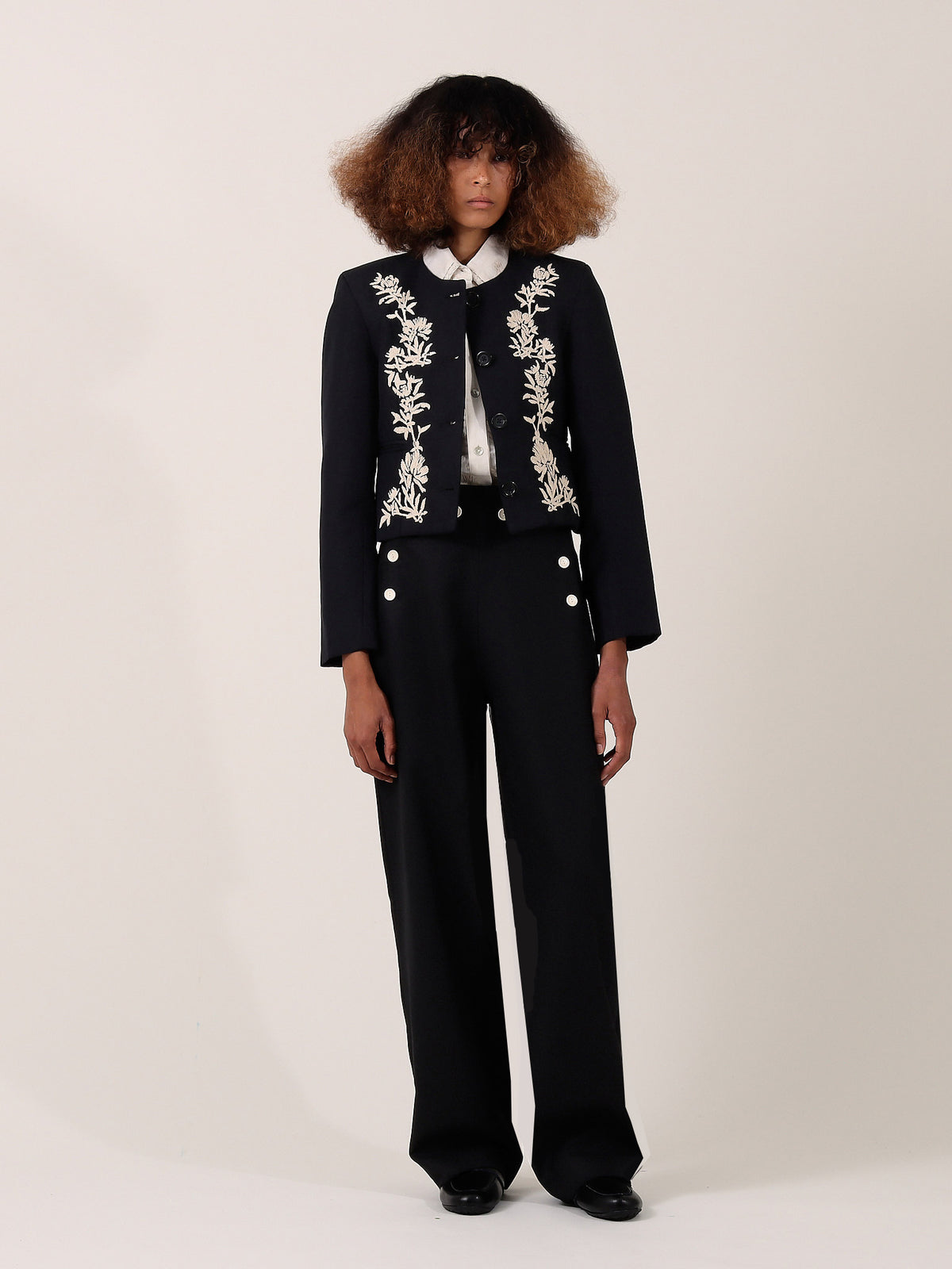 Cordelia Cropped Jacket — Black — S.S.DALEY