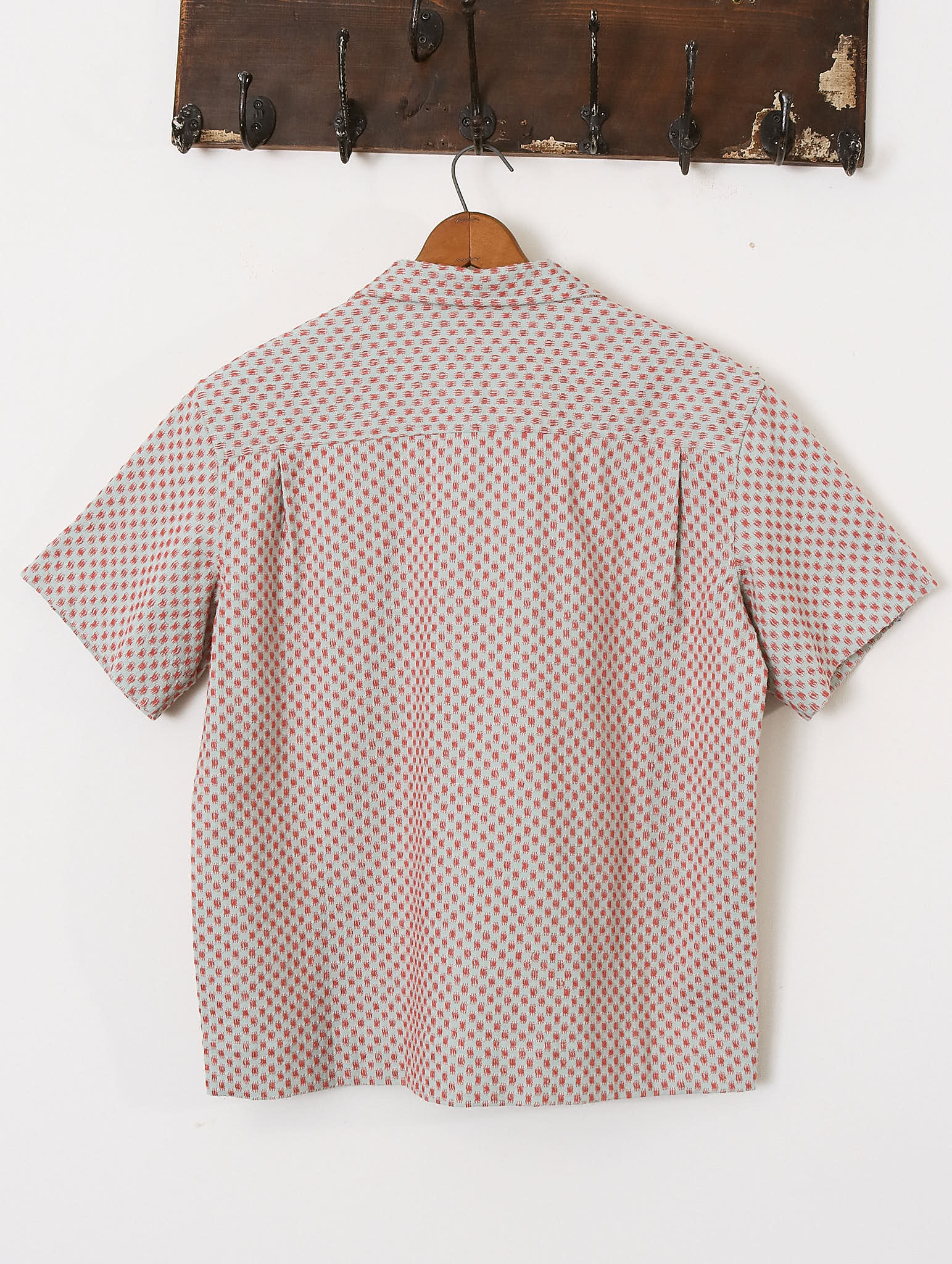 Turing' Blue and Coral Checked Print Shirt- Archival Sale